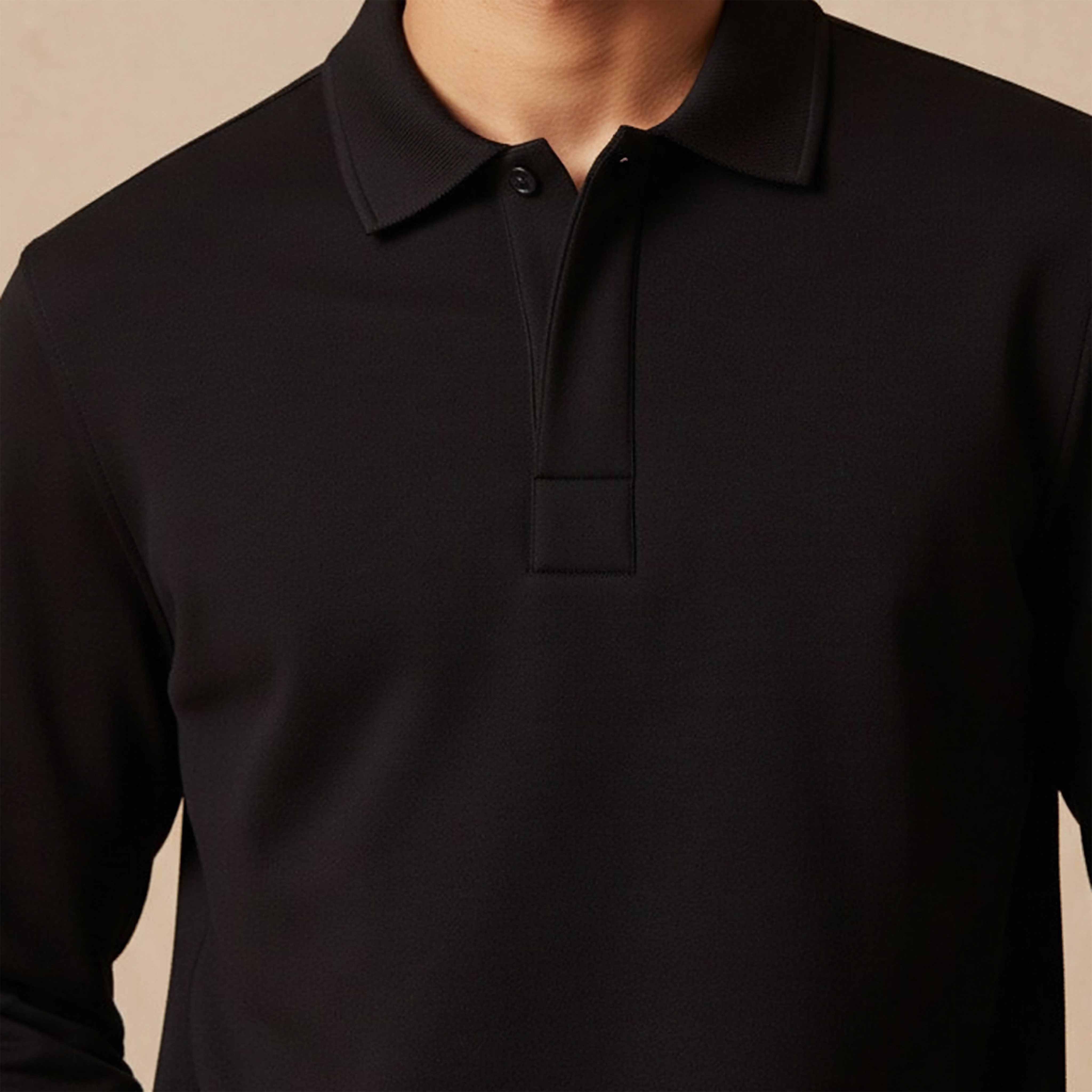 Iconic Textured Polo Collar Sweater with Long Sleeves-men-clothing-sweatersandpullovers-image-4