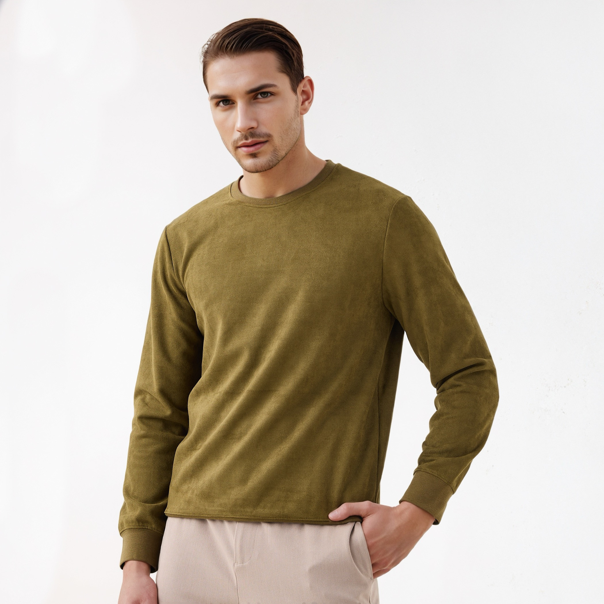 سويت شيرت سويدي من أيكونيك-men-winterwear-hoodiesandsweatshirts-image-1