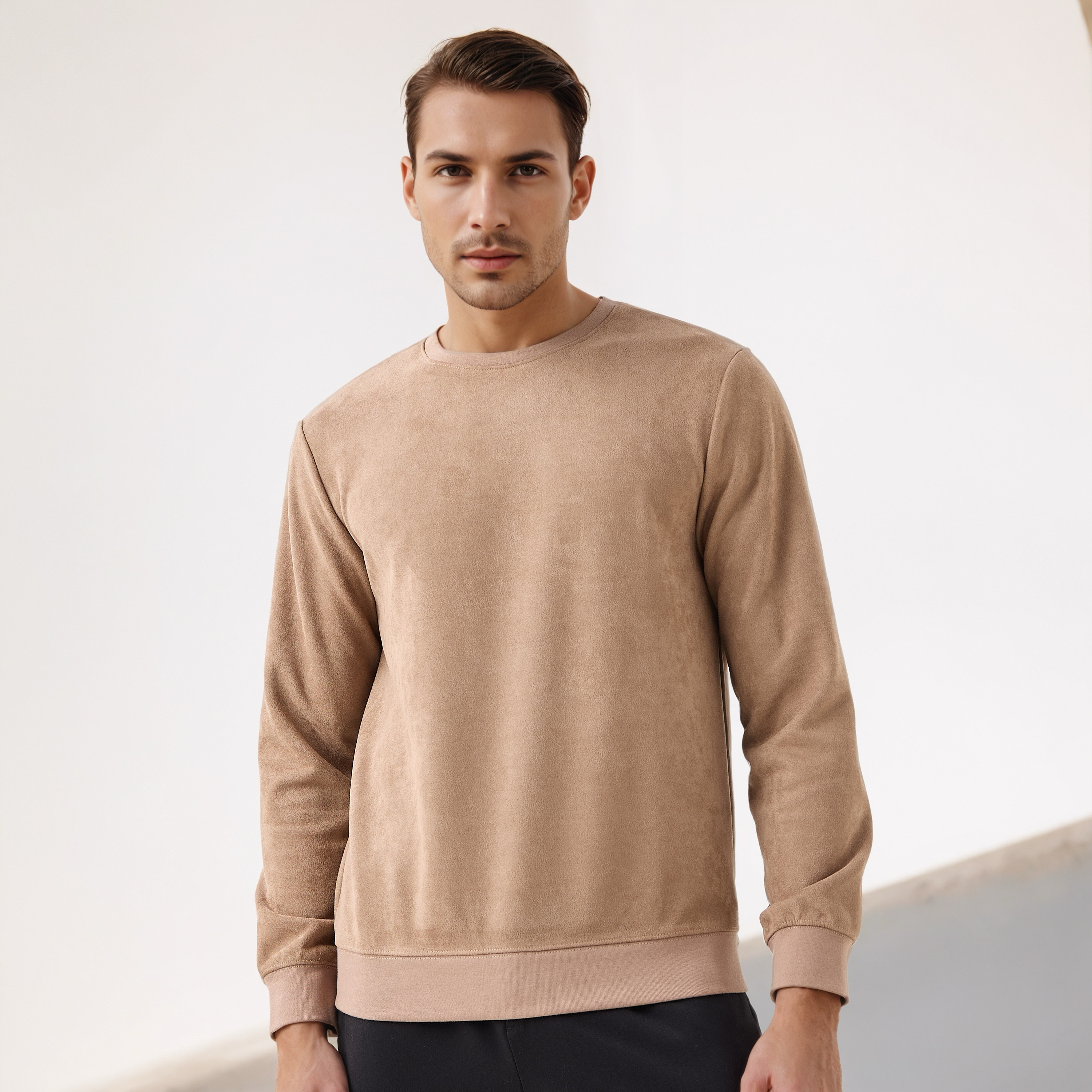 Iconic Suede Sweatshirt-men-winterwear-hoodiesandsweatshirts-image-1
