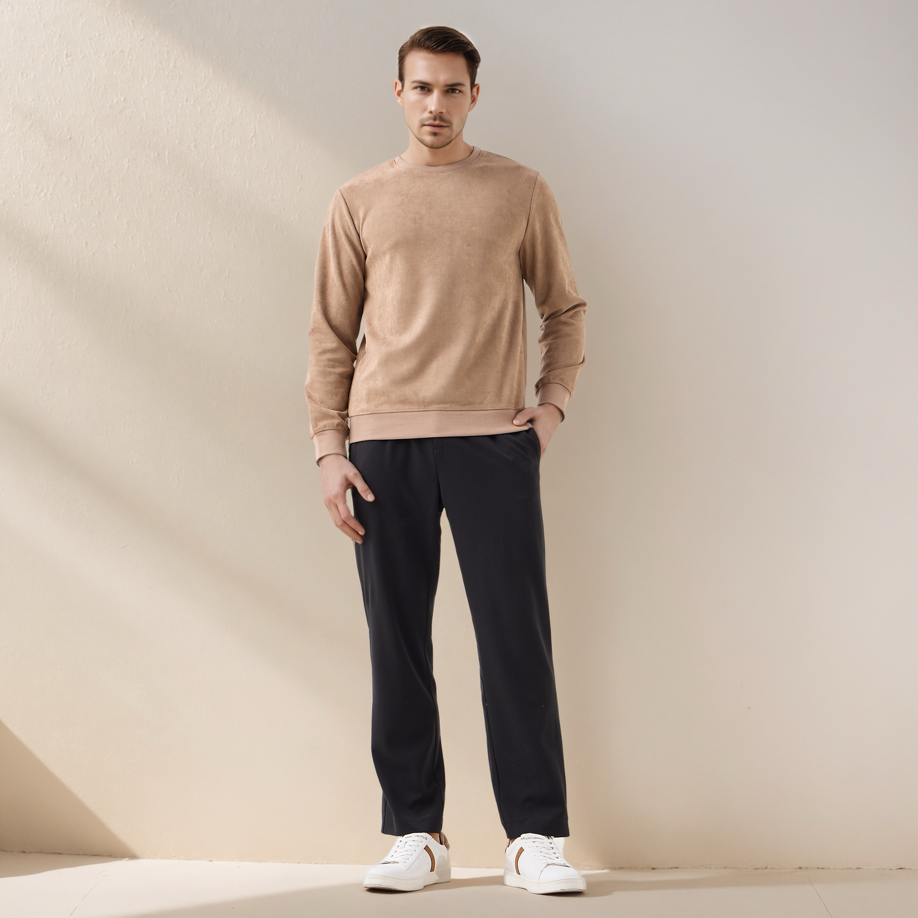 Iconic Suede Sweatshirt-men-winterwear-hoodiesandsweatshirts-image-2