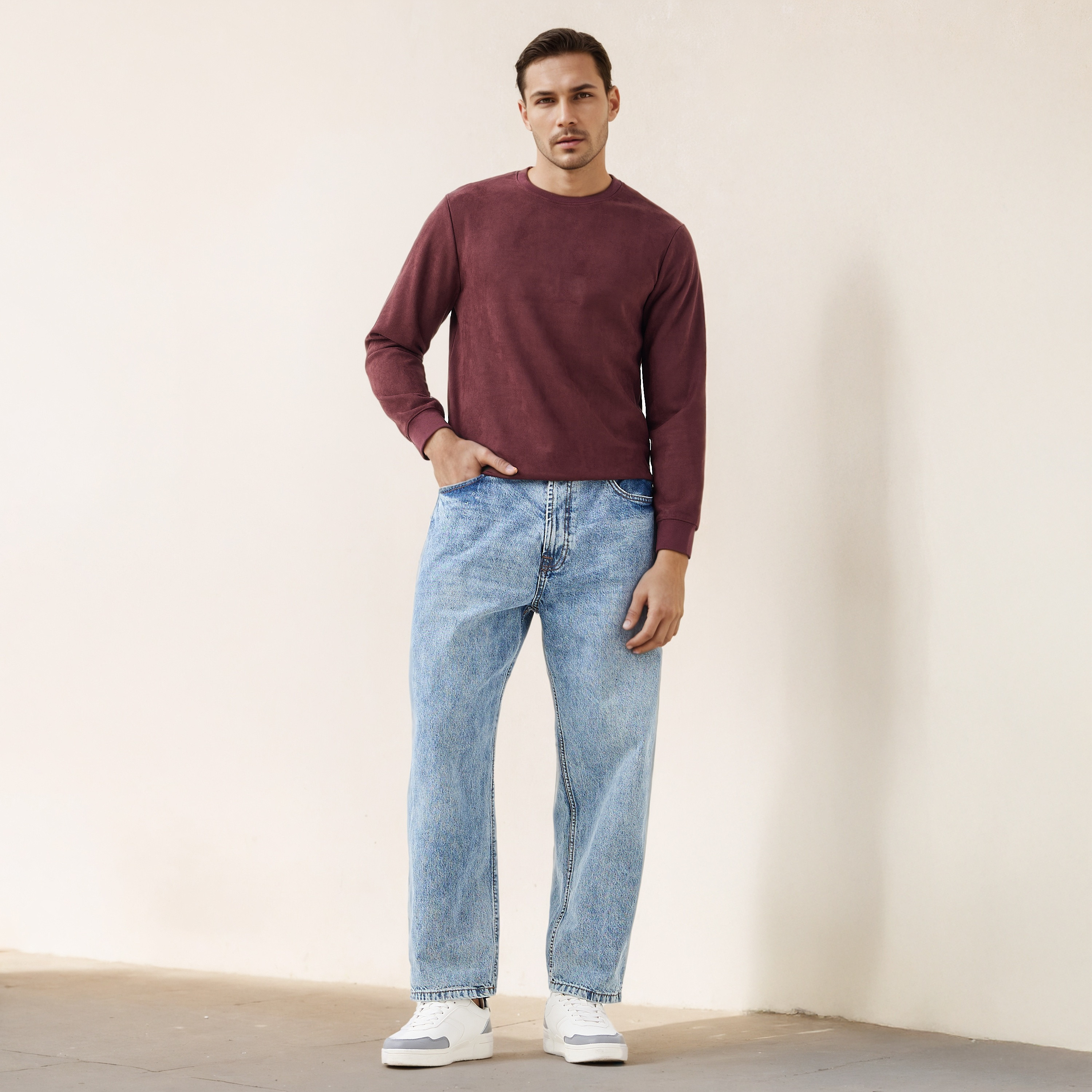 Iconic Suede Sweatshirt-men-winterwear-hoodiesandsweatshirts-image-2