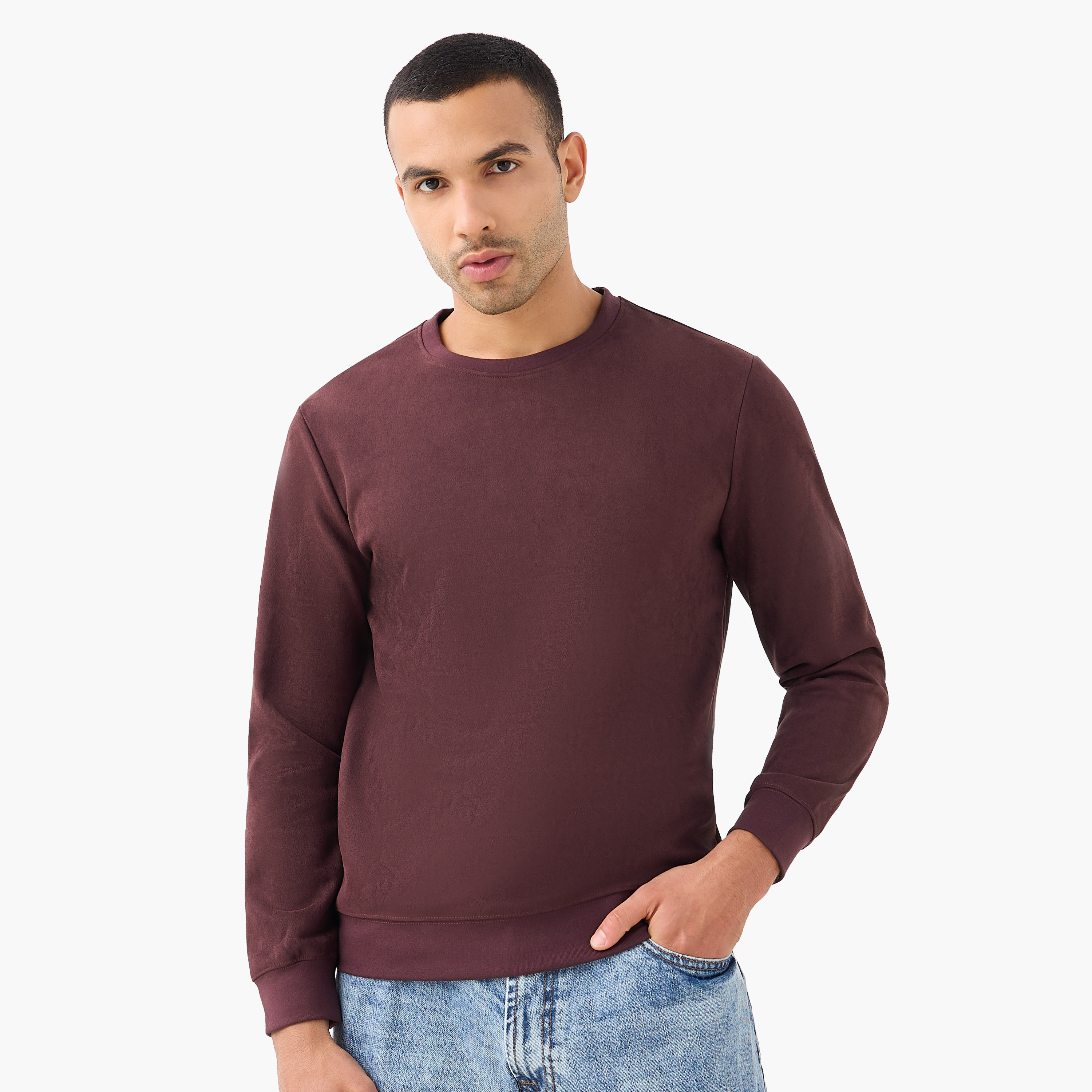 Iconic Suede Sweatshirt-men-winterwear-hoodiesandsweatshirts-image-6
