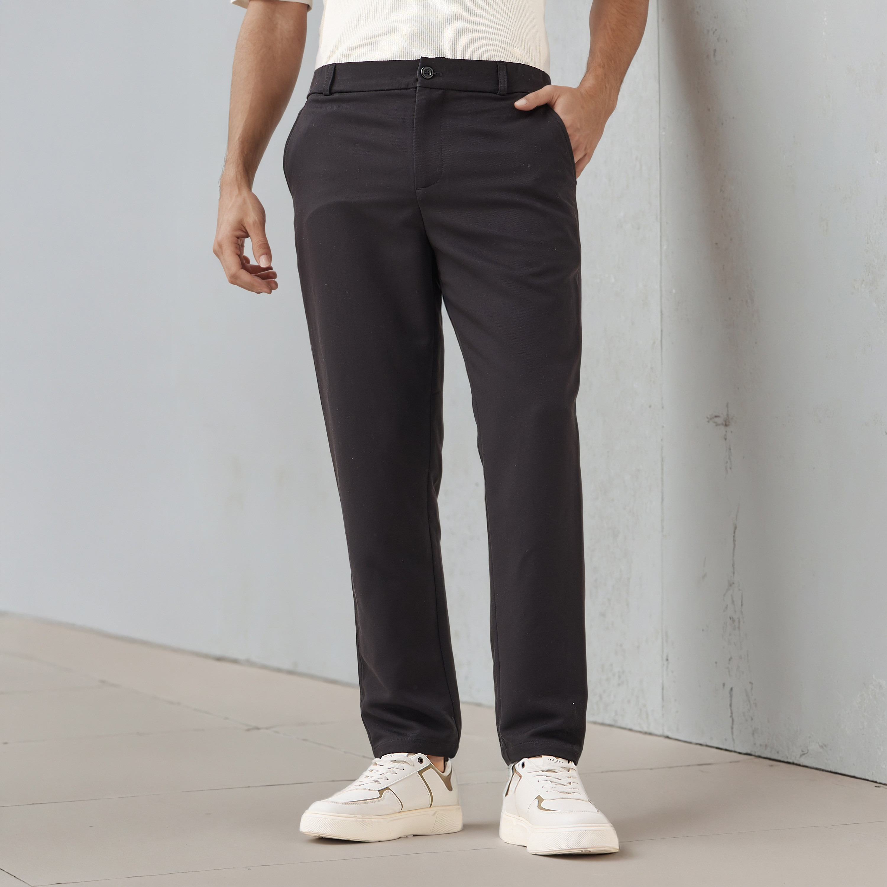 Iconic Men Slim Fit Flexi Waist Formal Trousers-men-clothing-bottoms-trousersandchinos-trousers-image-1