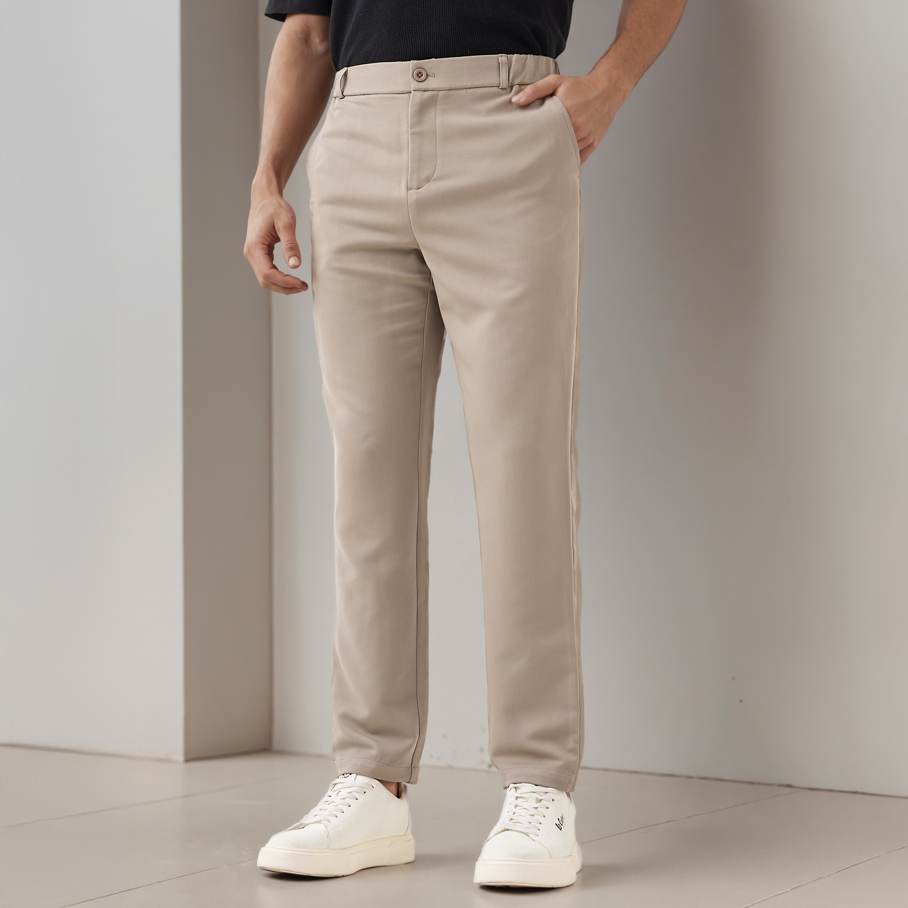 Iconic Men Slim Fit Flexi Waist Formal Trousers-men-clothing-bottoms-trousersandchinos-trousers-image-1