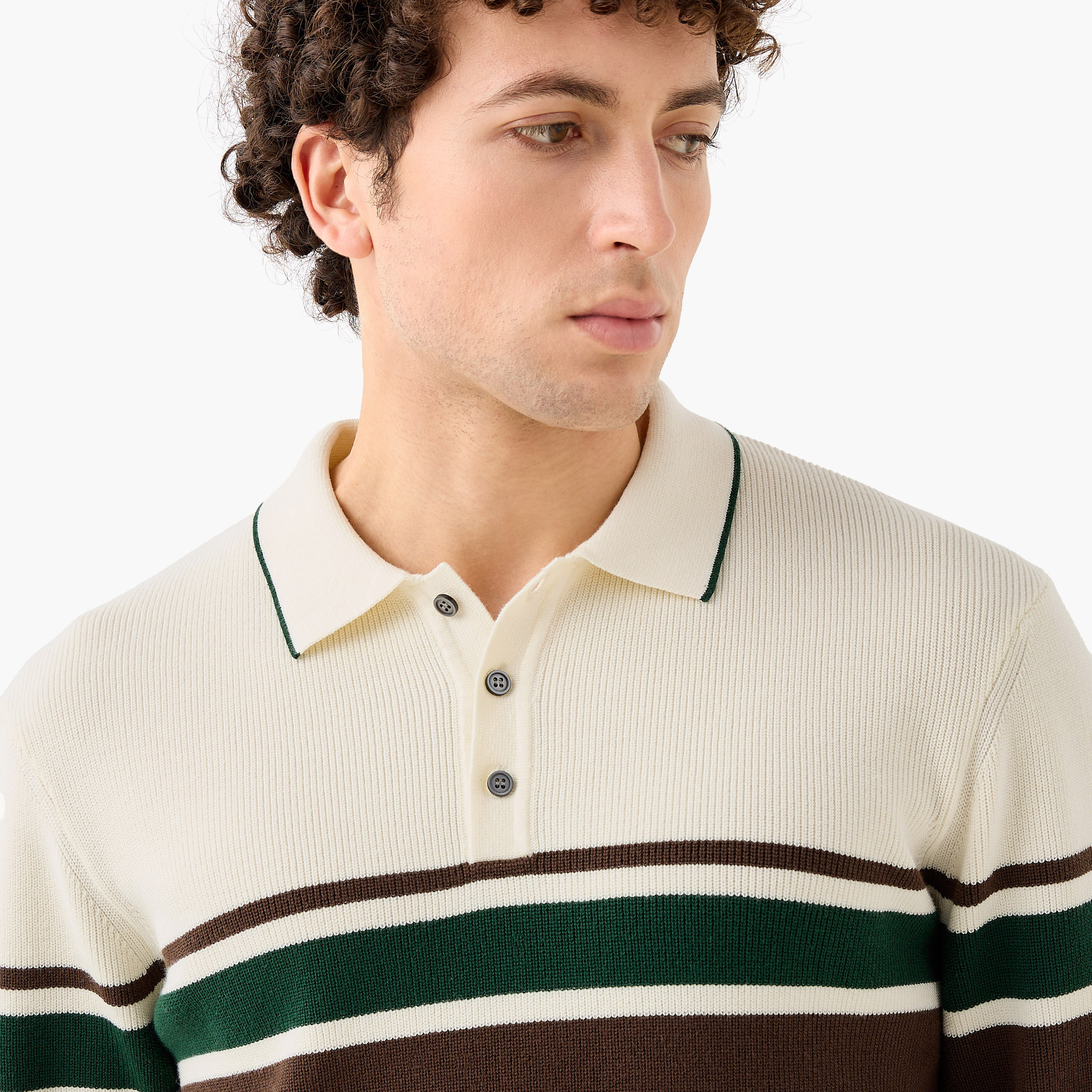 Iconic Striped Collared Sweatshirt with Long Sleeves-men-winterwear-hoodiesandsweatshirts-image-4