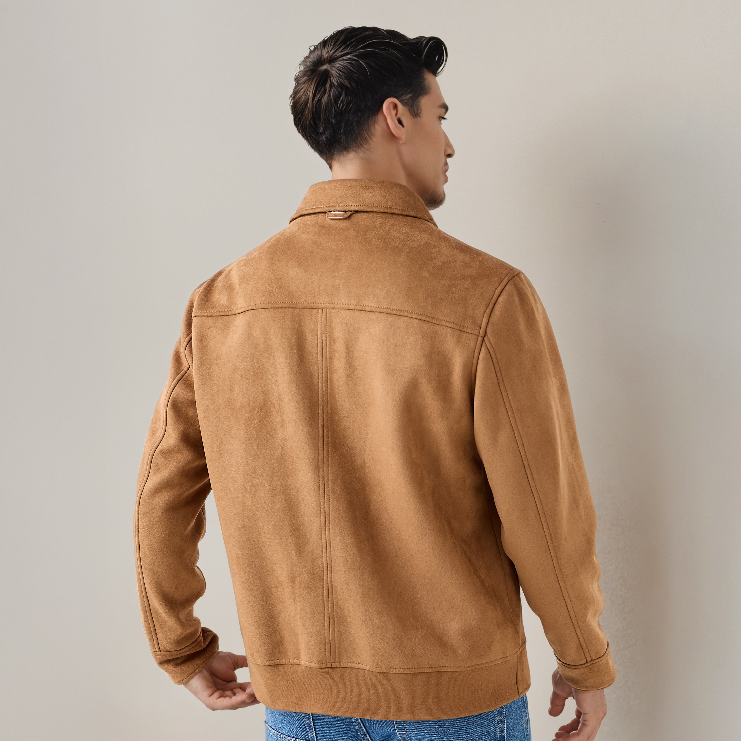 Iconic Men Regular Fit Zip Through Biker Jacket-men-clothing-jacketsandblazers-jackets-image-3