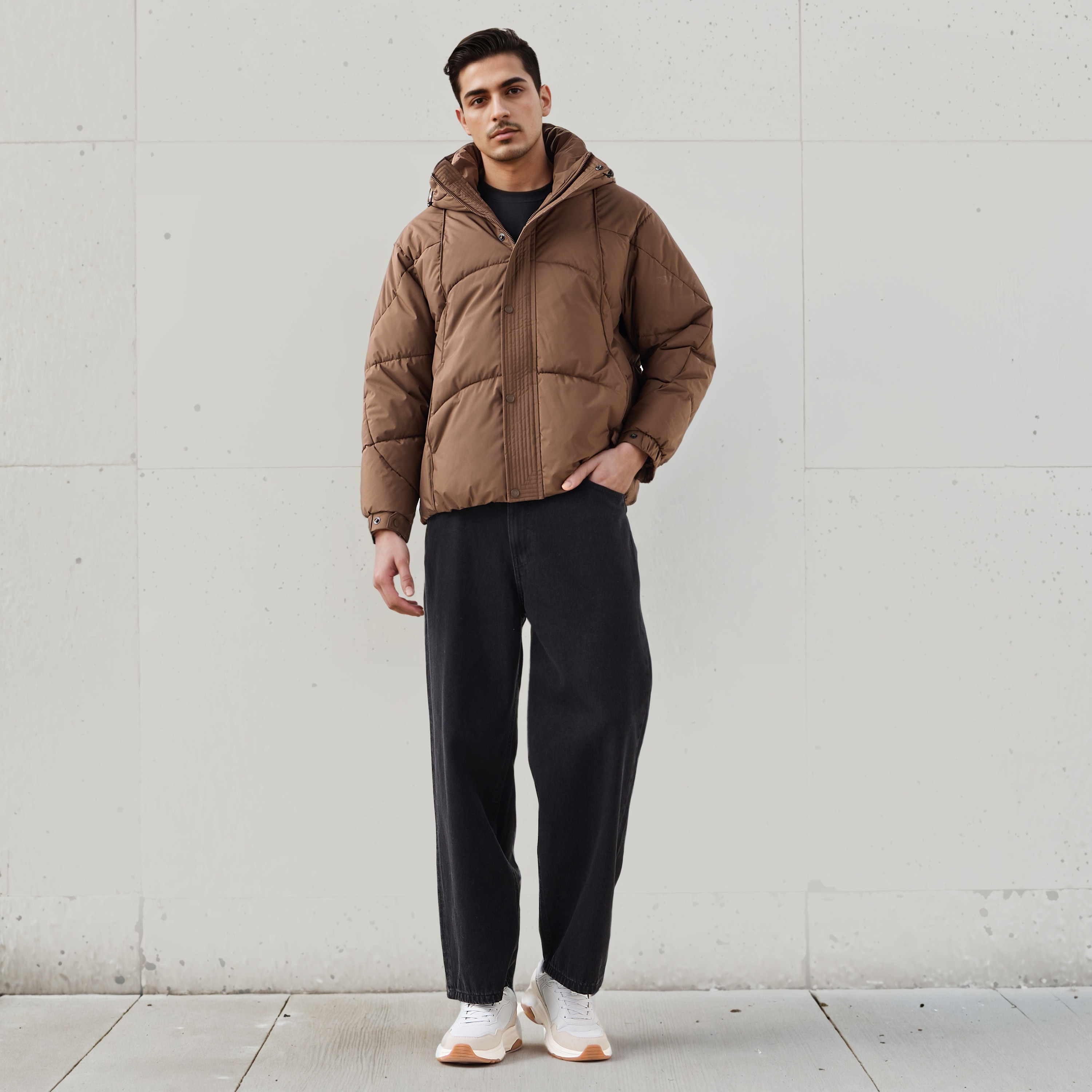 جاكيت منفوخ بقصّة عادية مع قبعة للرجال من آيكونيك-men-clothing-jacketsandblazers-jackets-image-2