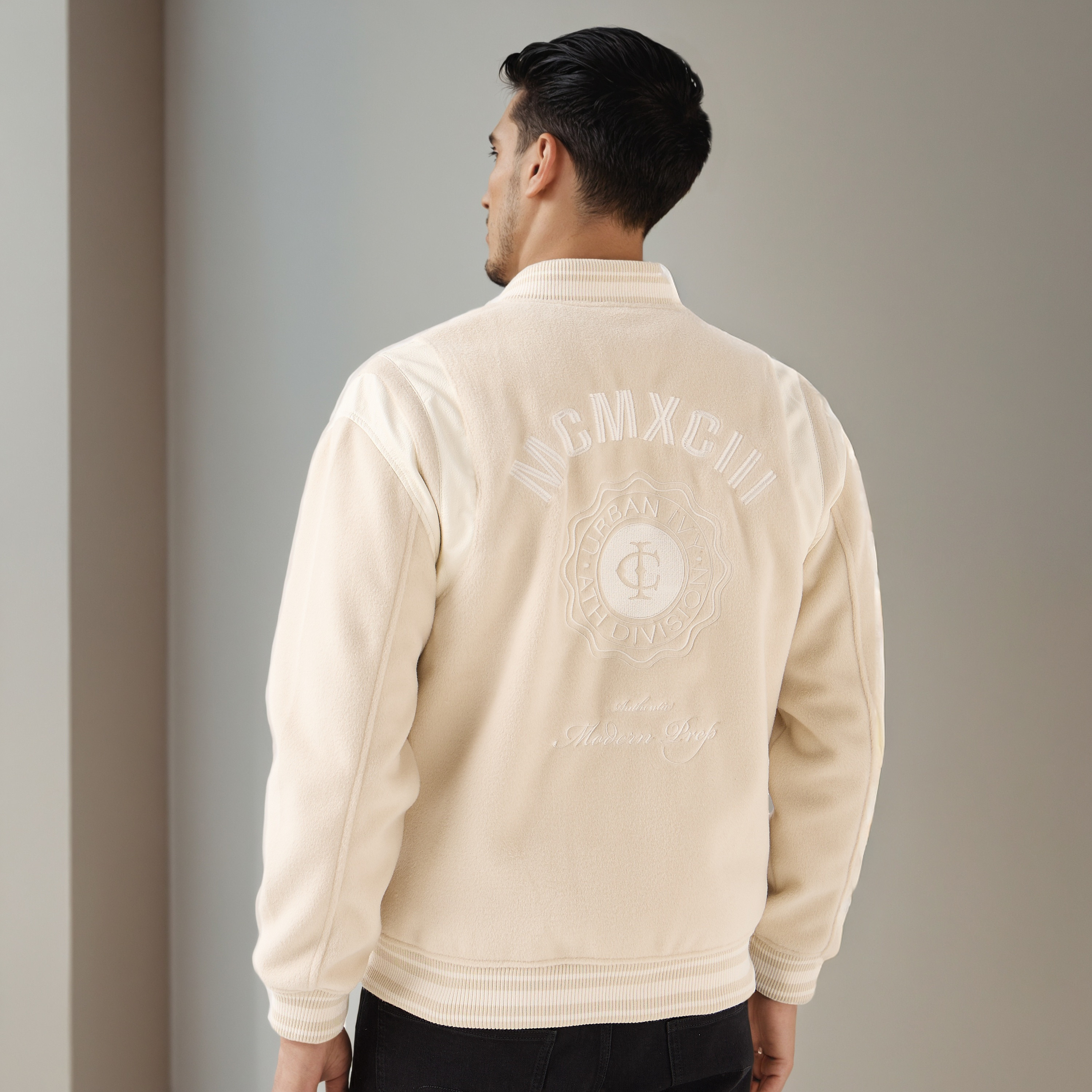 Iconic Men Regular Fit Mandarin Collar Bomber Jacket-men-clothing-jacketsandblazers-jackets-image-1