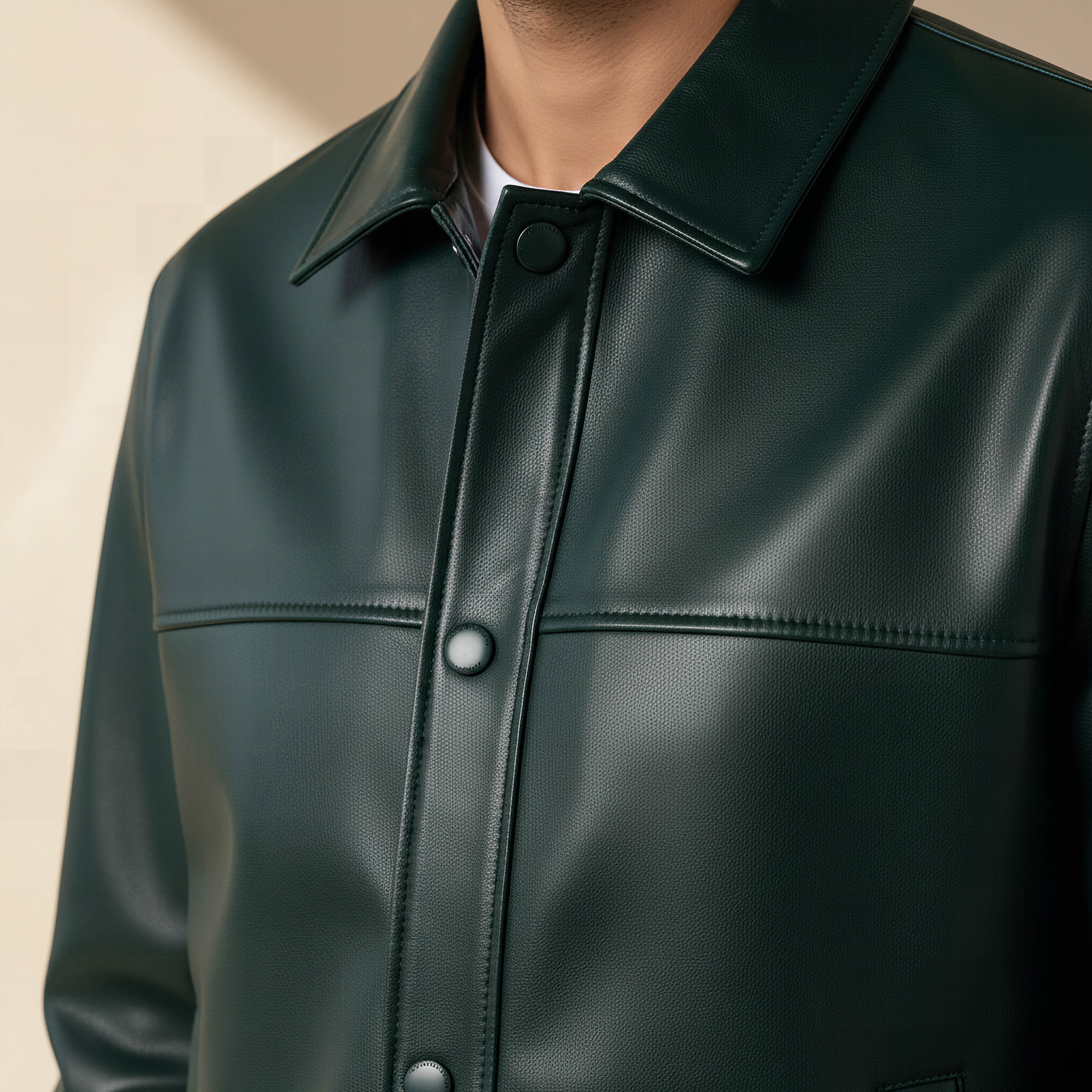 Iconic Men Regular Fit Button Through Biker Jacket-men-clothing-jacketsandblazers-jackets-image-4