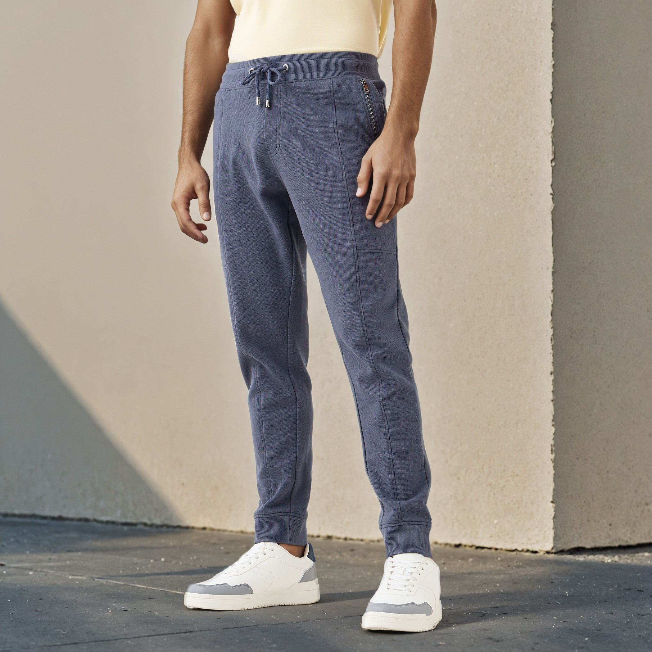 Iconic Panelled Flexi Waist Joggers with Pockets-men-clothing-bottoms-joggers-image-1