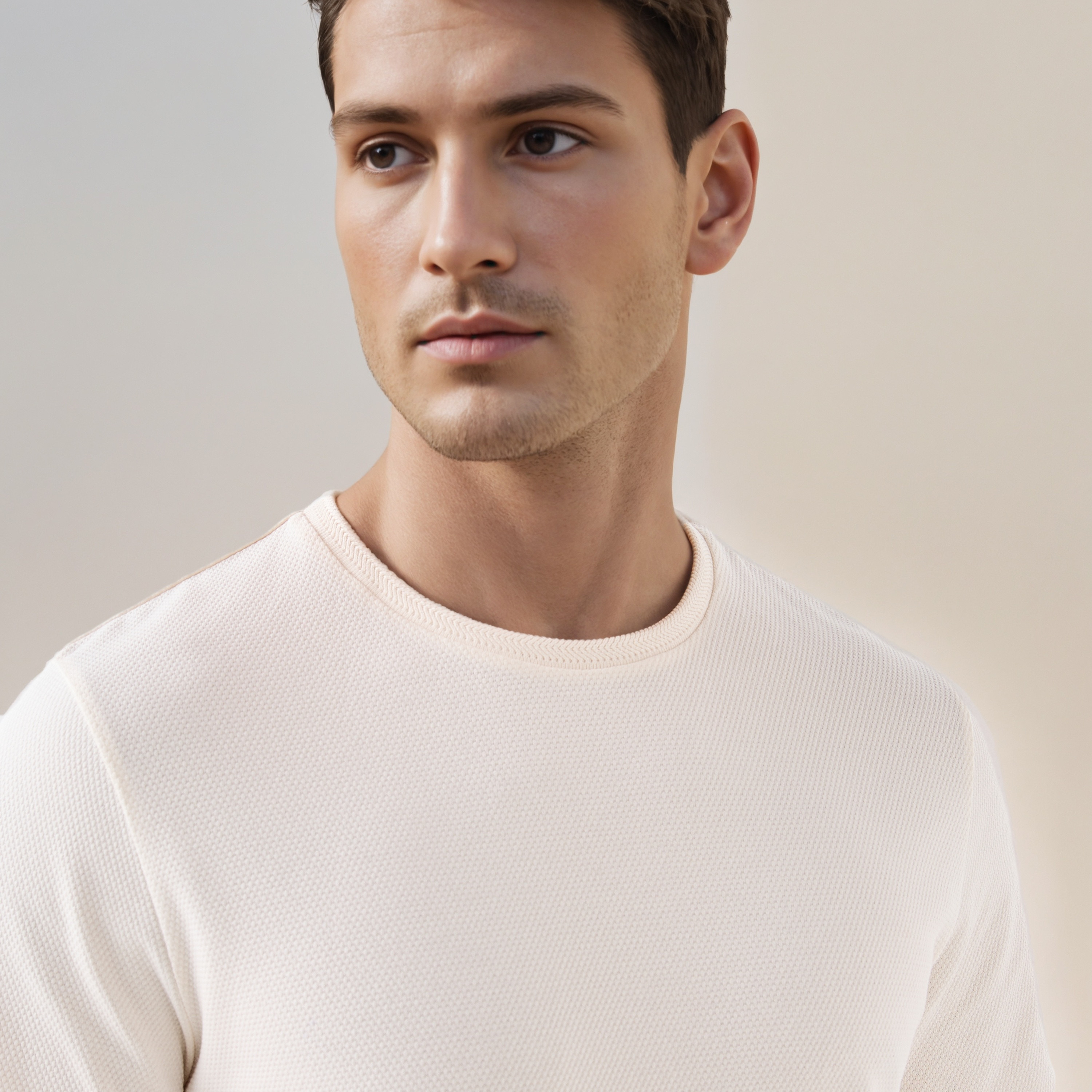 تيشيرت بارز الملمس بياقة ضيقة من آيكونيك-men-clothing-tshirtsandpolos-tshirts-image-5