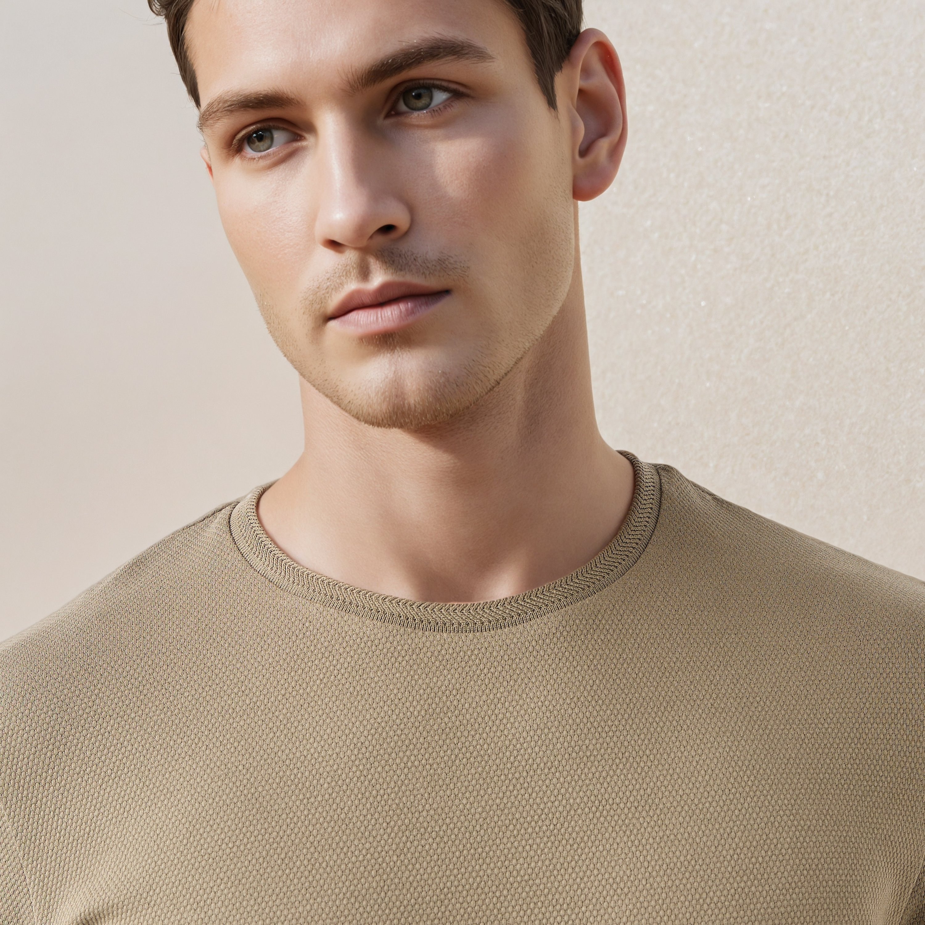 Iconic Popcorn Textured T-shirt with Crew Neck-men-clothing-tshirtsandpolos-tshirts-image-5