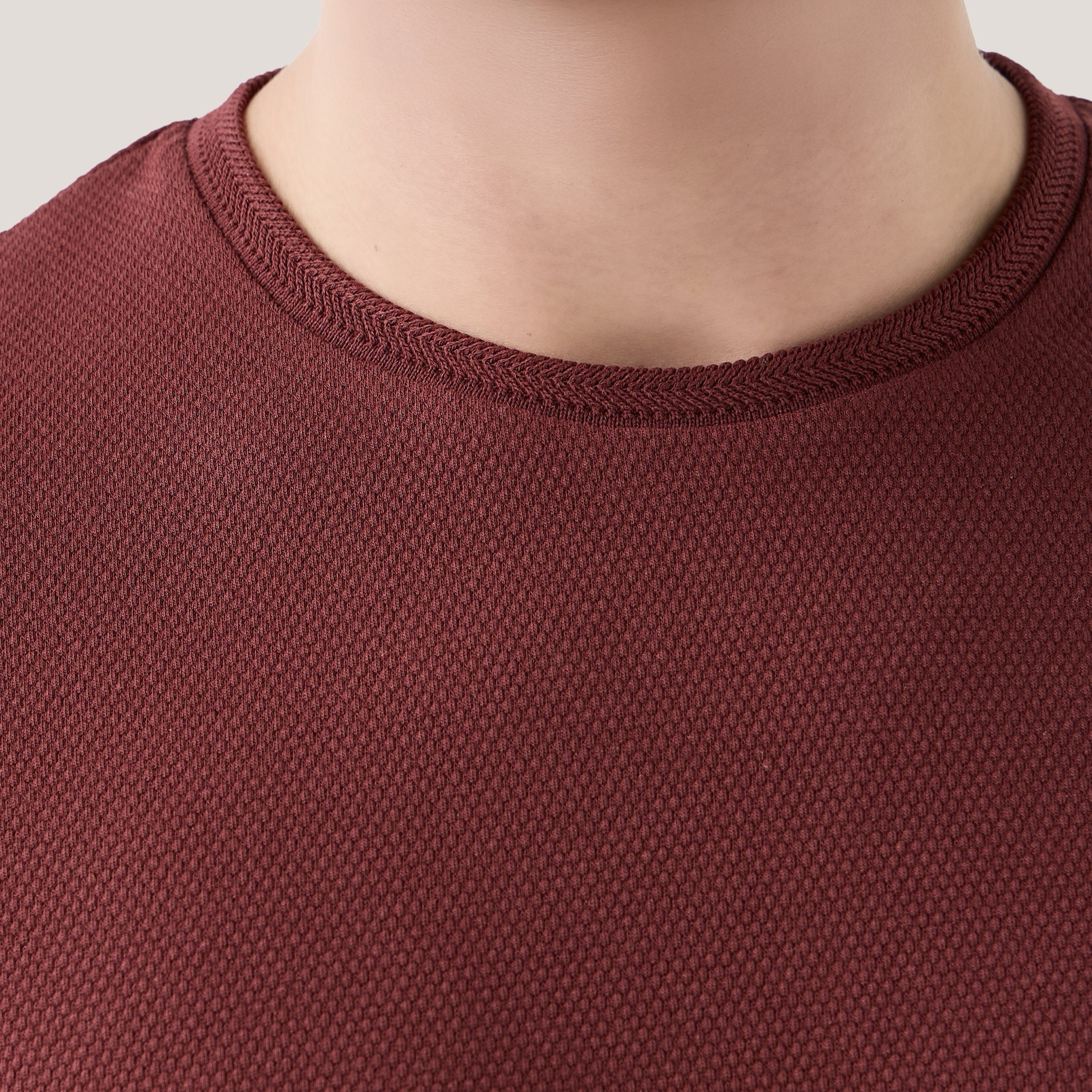 تيشيرت بارز الملمس بياقة ضيقة من آيكونيك-men-clothing-tshirtsandpolos-tshirts-image-3
