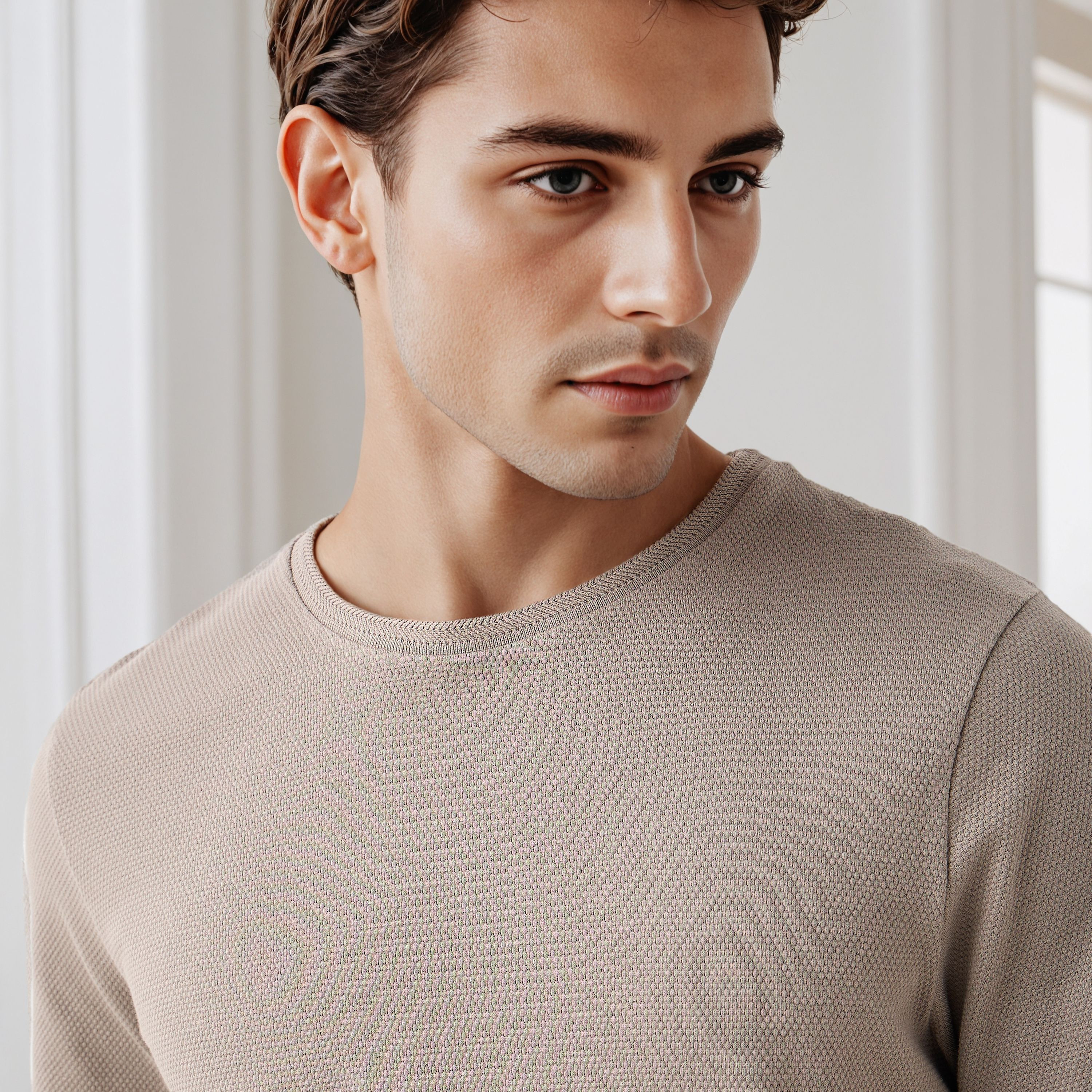 Iconic Men's Regular Fit Crew Neck Short Sleeves Textured T-shirt-men-clothing-tshirtsandpolos-tshirts-image-4