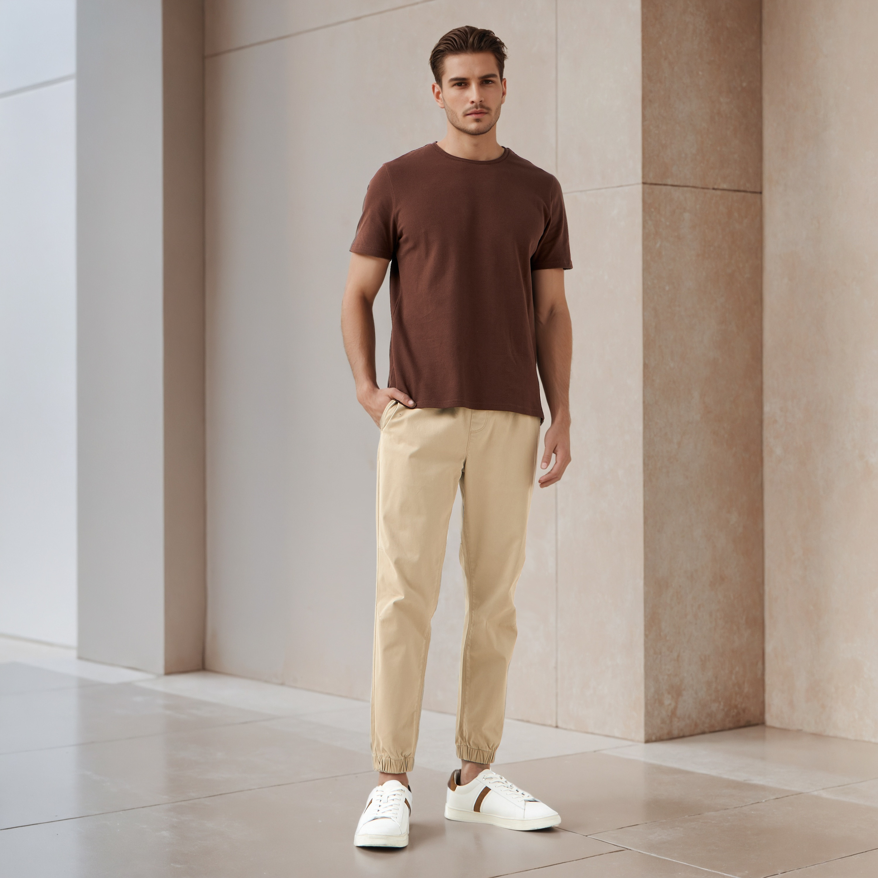 Iconic Men's Regular Fit Crew Neck Short Sleeves Textured T-shirt-men-clothing-tshirtsandpolos-tshirts-image-2