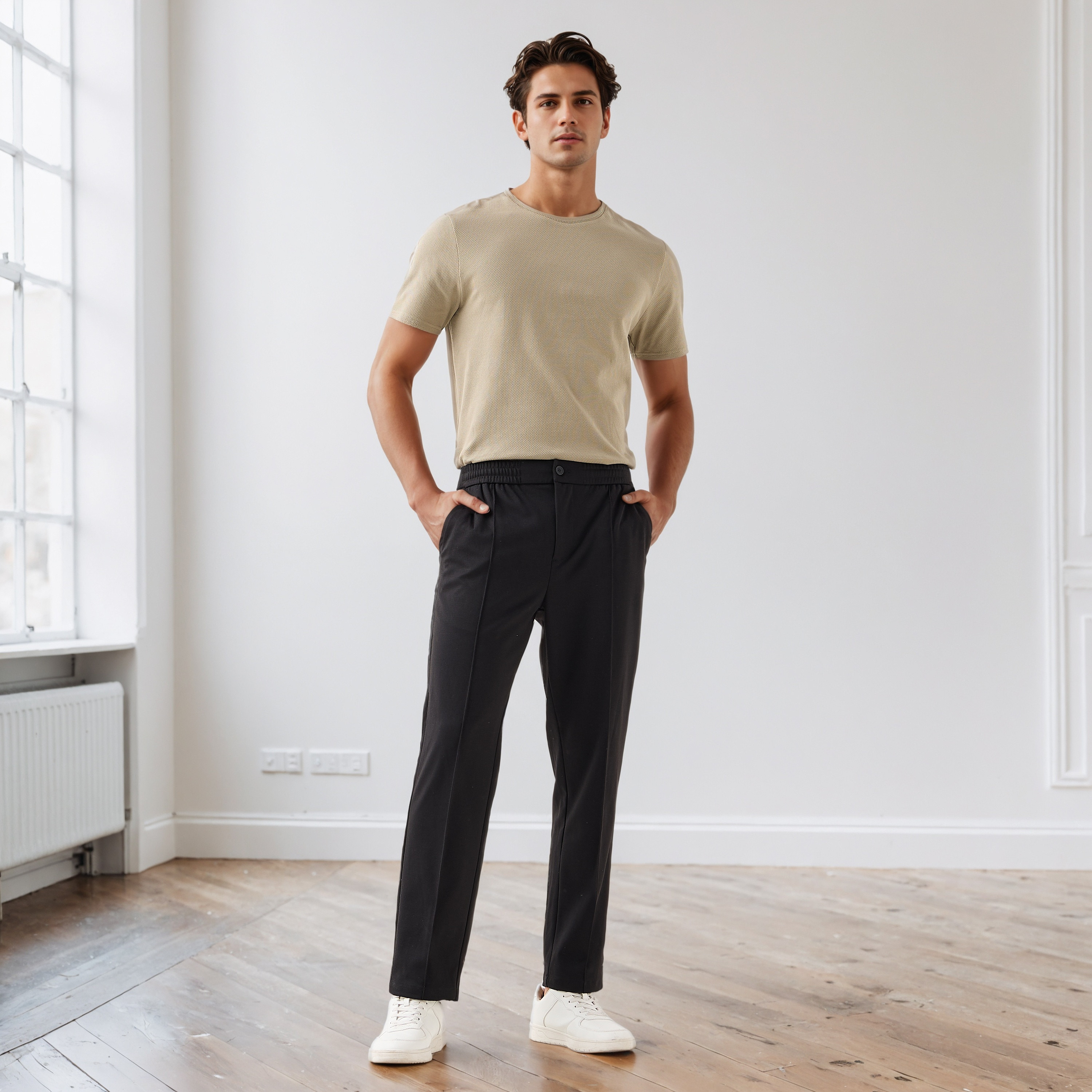 Iconic Men's Regular Fit Crew Neck Short Sleeves Textured T-shirt-men-clothing-tshirtsandpolos-tshirts-image-2