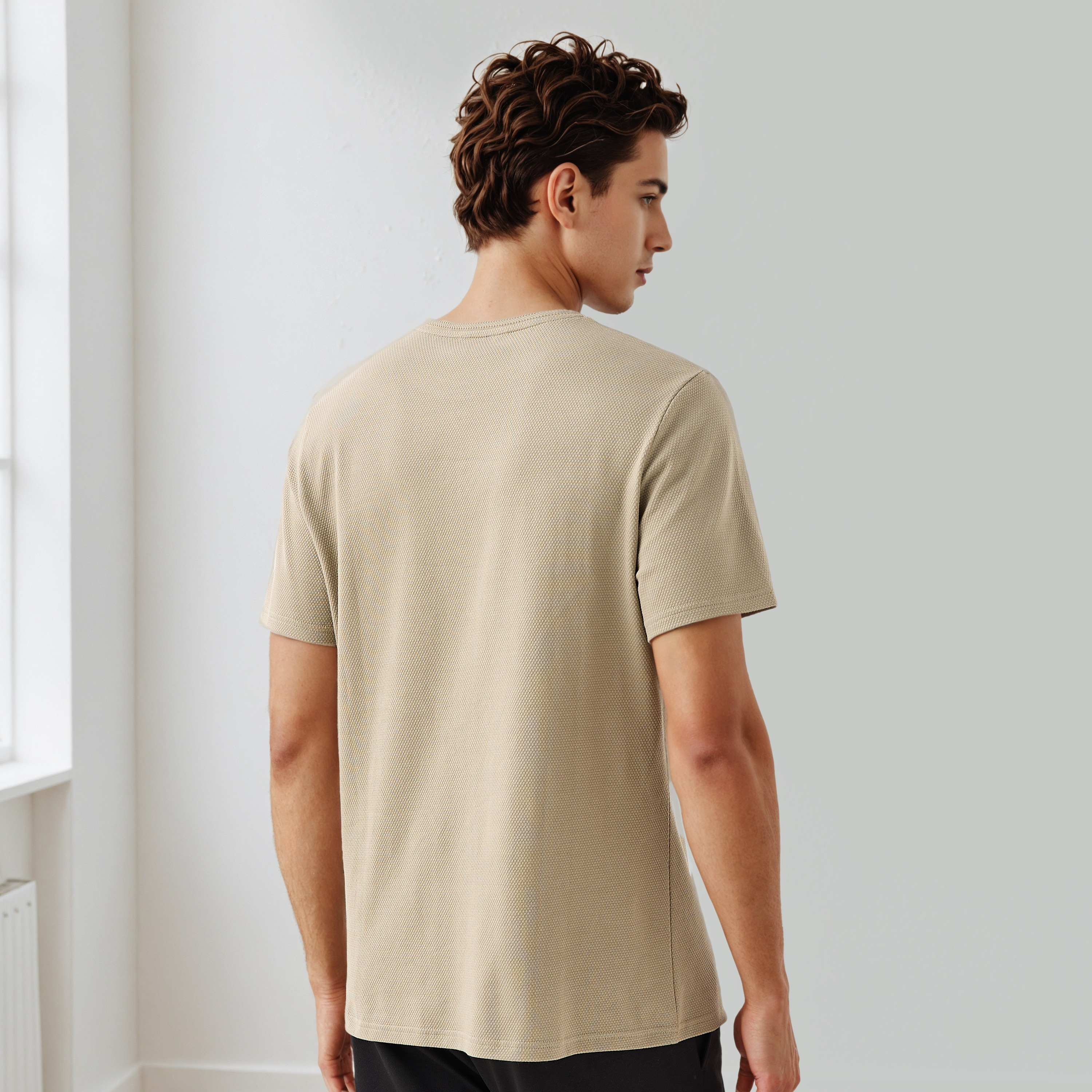 Iconic Men's Regular Fit Crew Neck Short Sleeves Textured T-shirt-men-clothing-tshirtsandpolos-tshirts-image-3