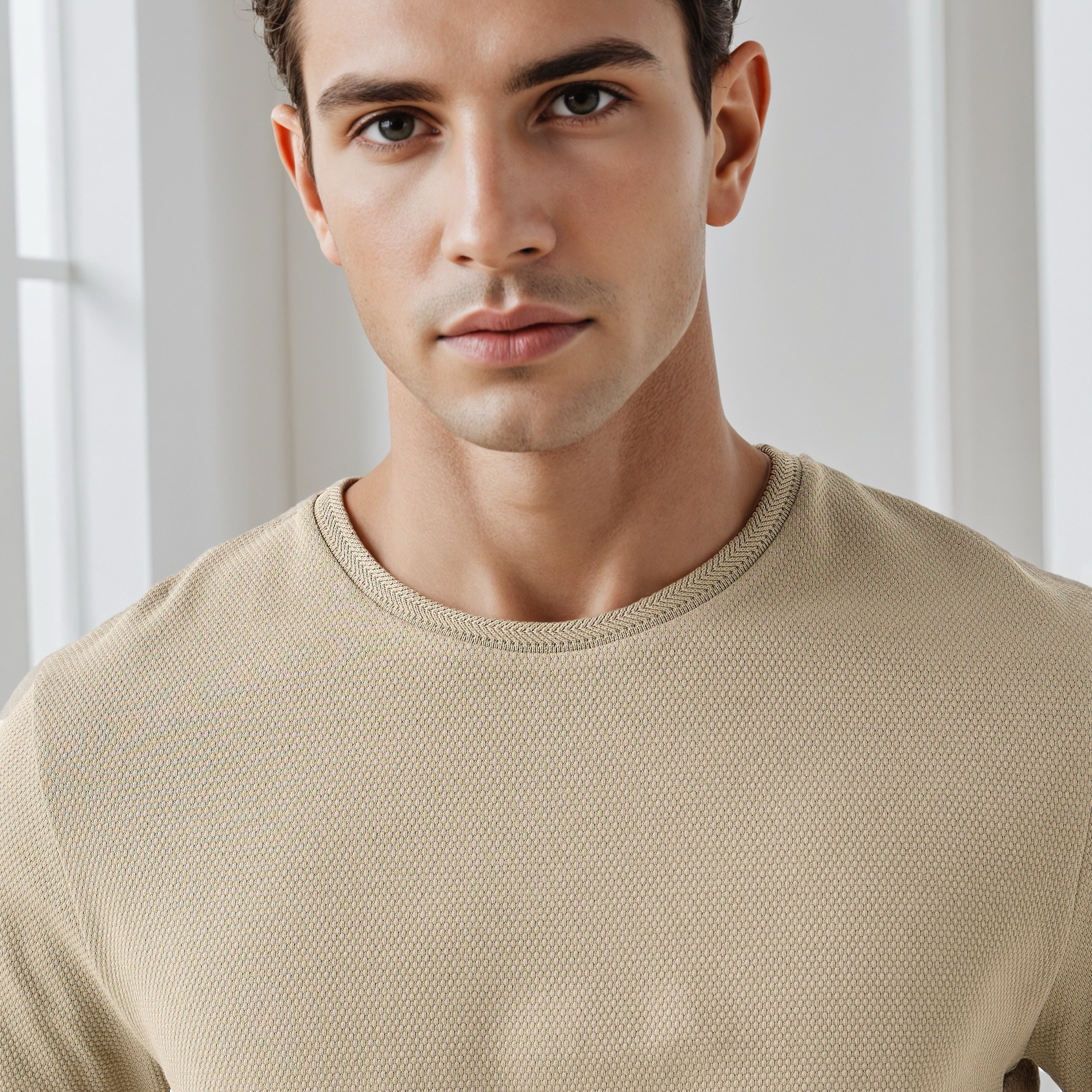 Iconic Men's Regular Fit Crew Neck Short Sleeves Textured T-shirt-men-clothing-tshirtsandpolos-tshirts-image-4
