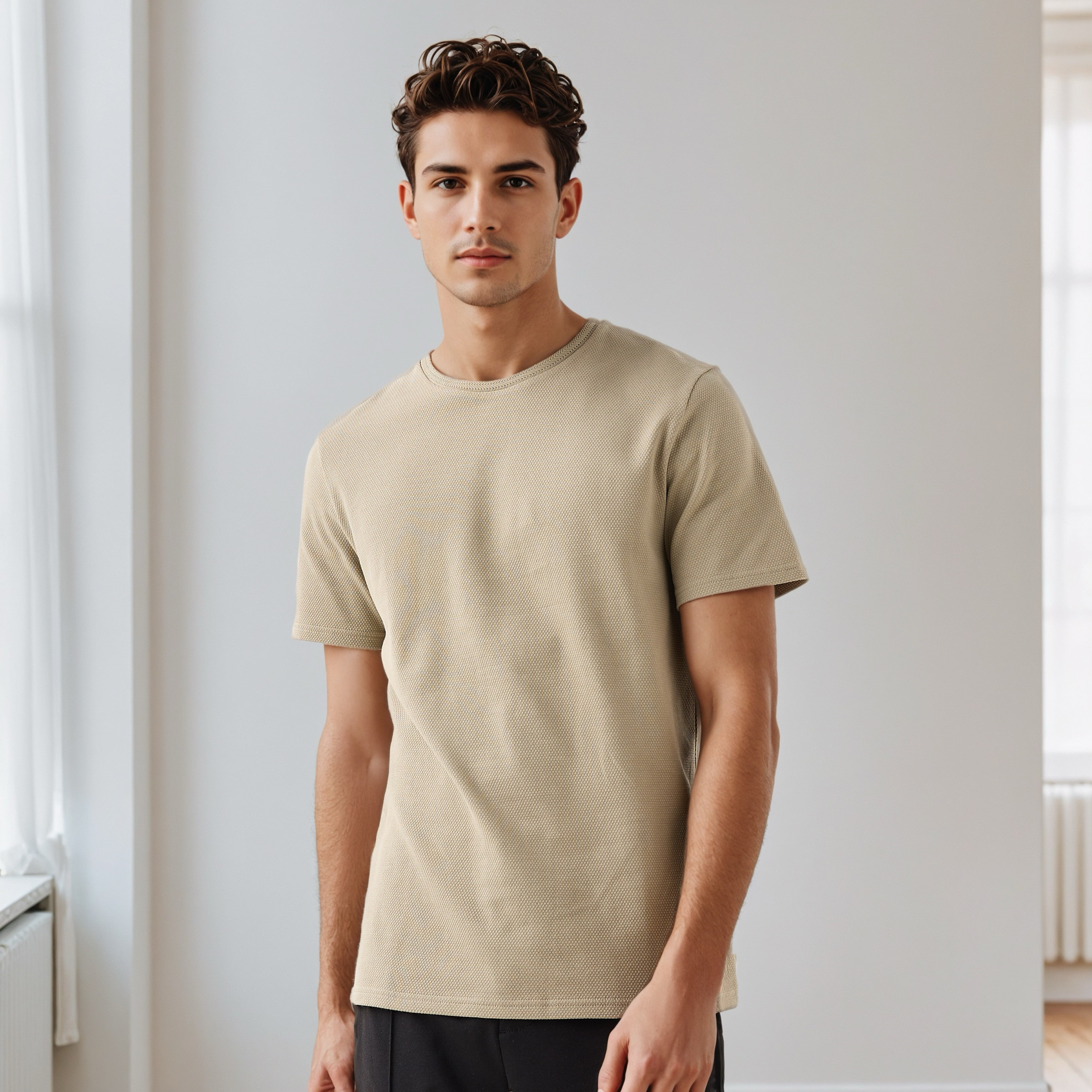Iconic Men's Regular Fit Crew Neck Short Sleeves Textured T-shirt-men-clothing-tshirtsandpolos-tshirts-image-5