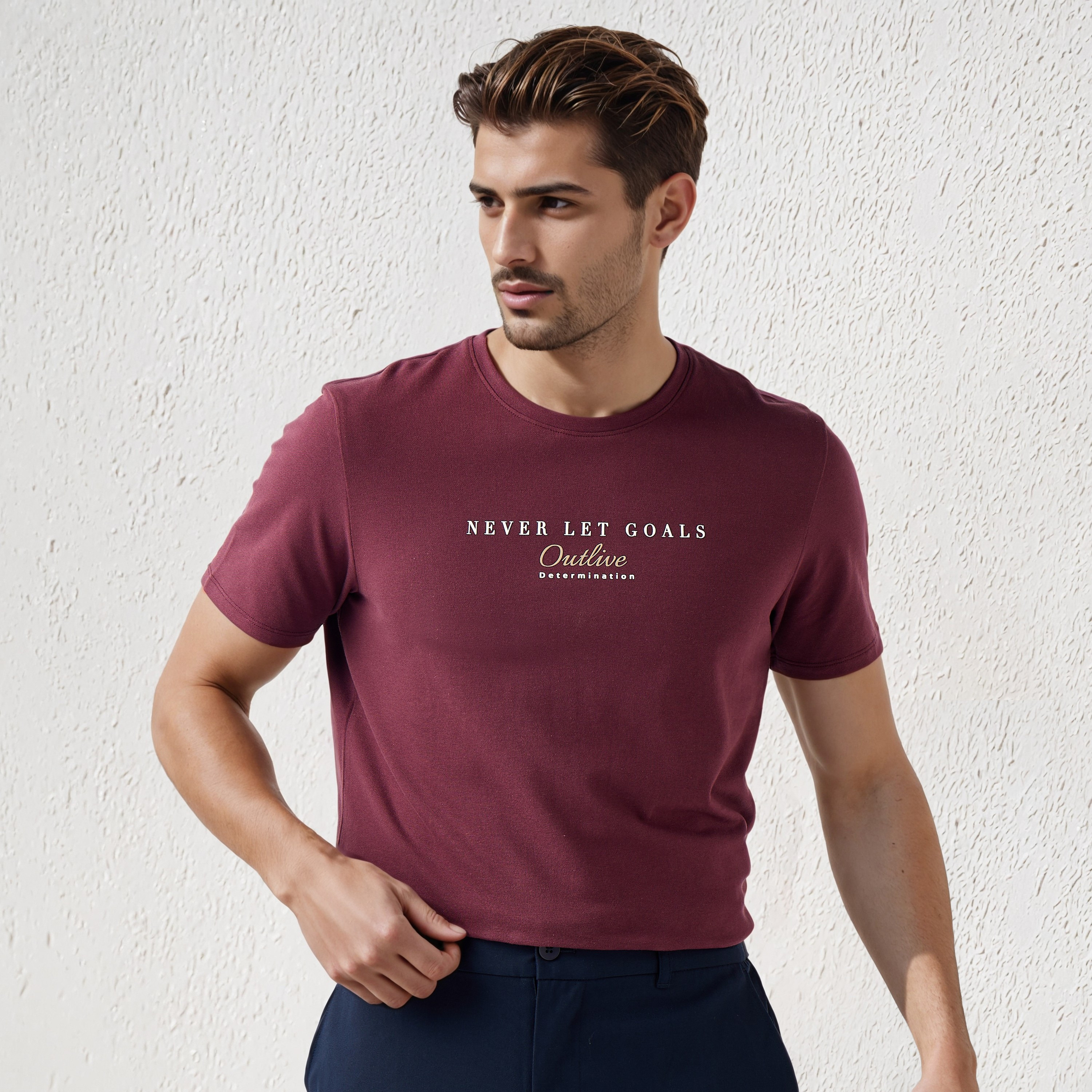 Iconic Men Slim Fit Crew Neck Short Sleeves Printed T-shirt-men-clothing-tshirtsandpolos-tshirts-image-1