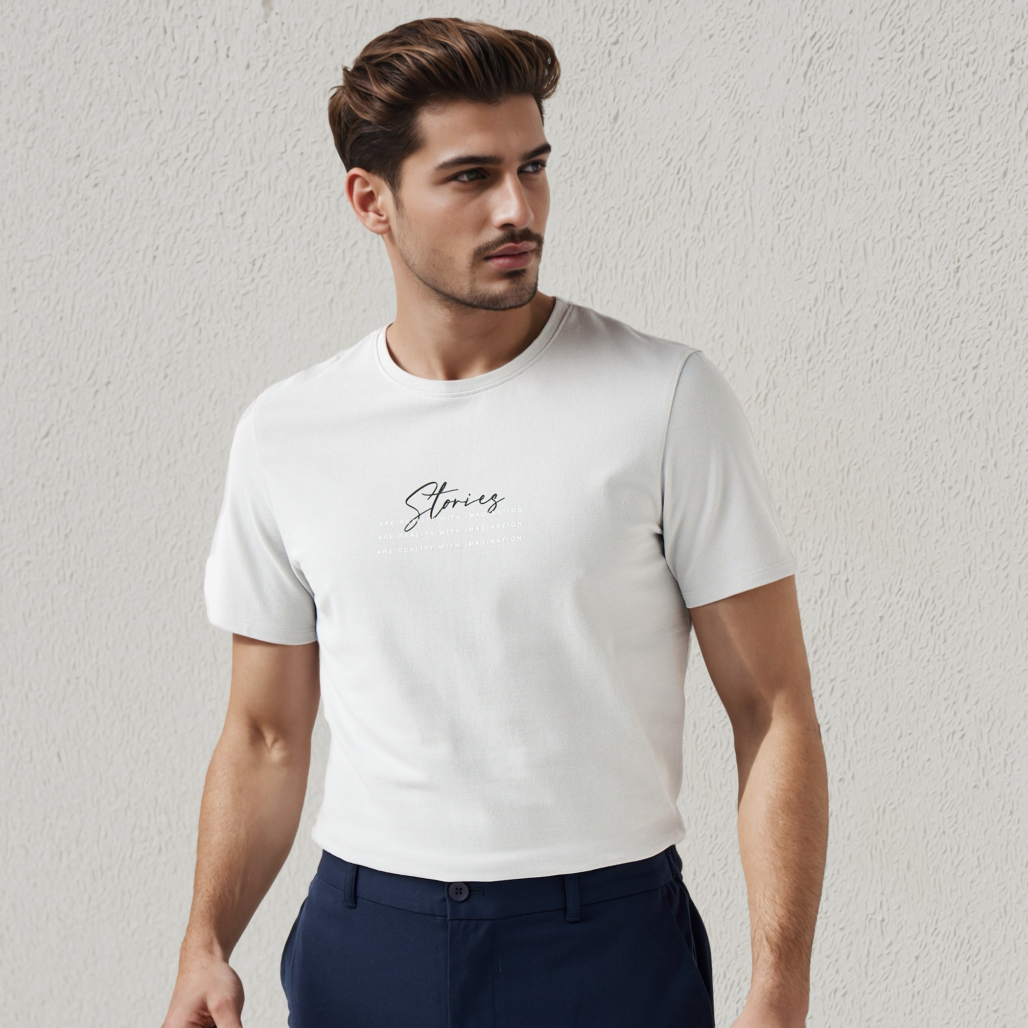 Iconic Men Slim Fit Crew Neck Short Sleeves Printed T-shirt-men-clothing-tshirtsandpolos-tshirts-image-1
