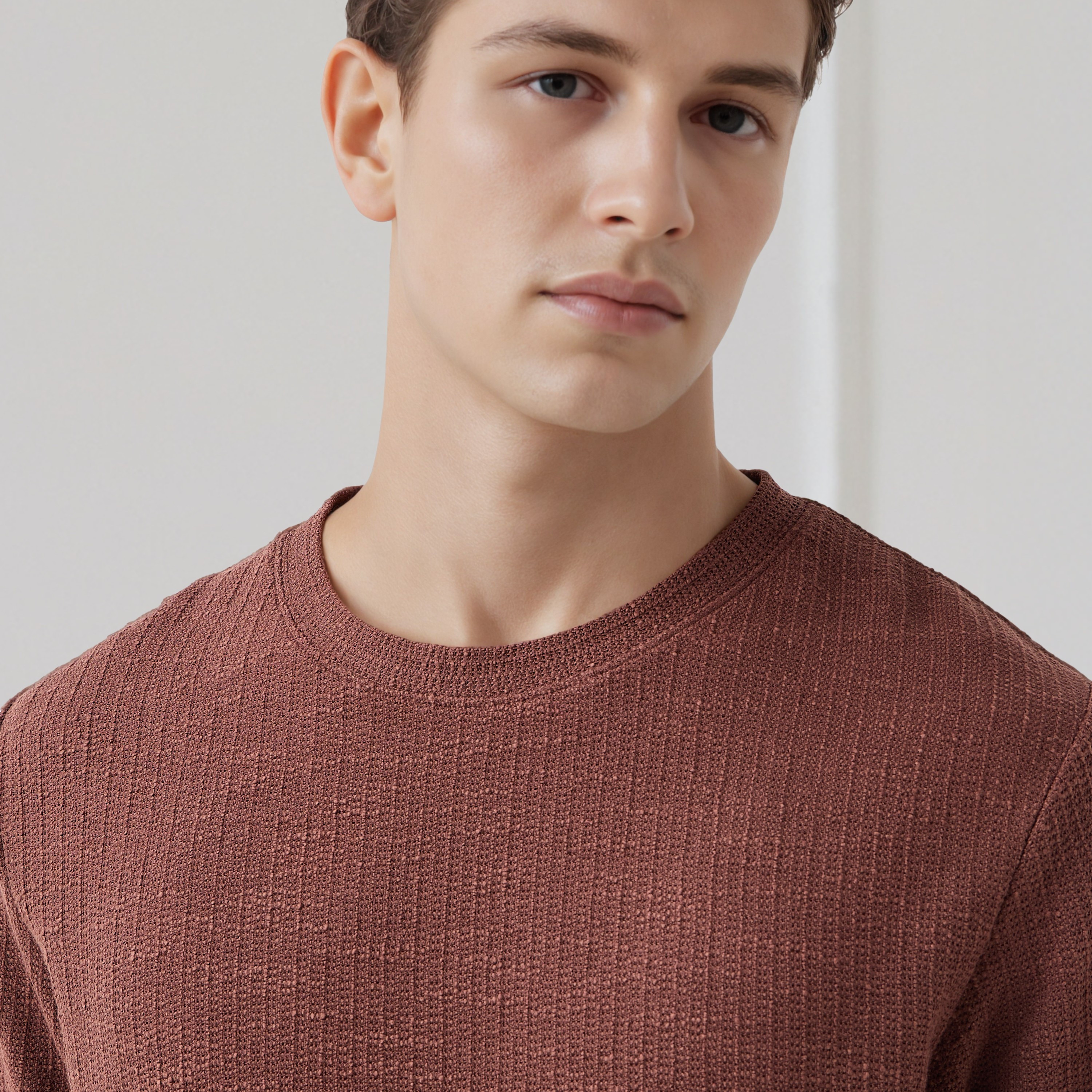 Iconic Men Regular Fit Crew Neck Short Sleeves Honeycomb Textured T-shirt-men-clothing-tshirtsandpolos-tshirts-image-5