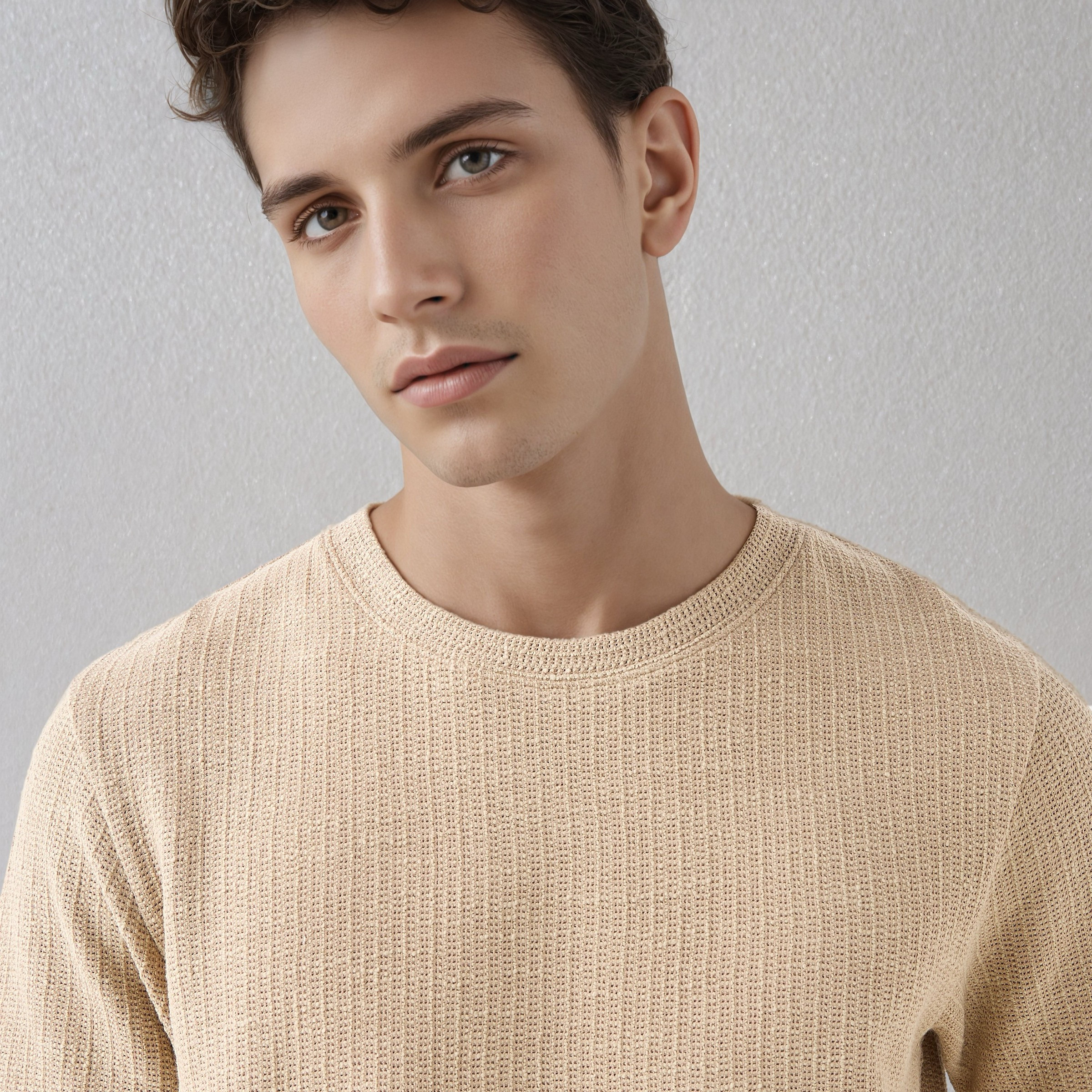 Iconic Men Regular Fit Crew Neck Short Sleeves Honeycomb Textured T-shirt-men-clothing-tshirtsandpolos-tshirts-image-5