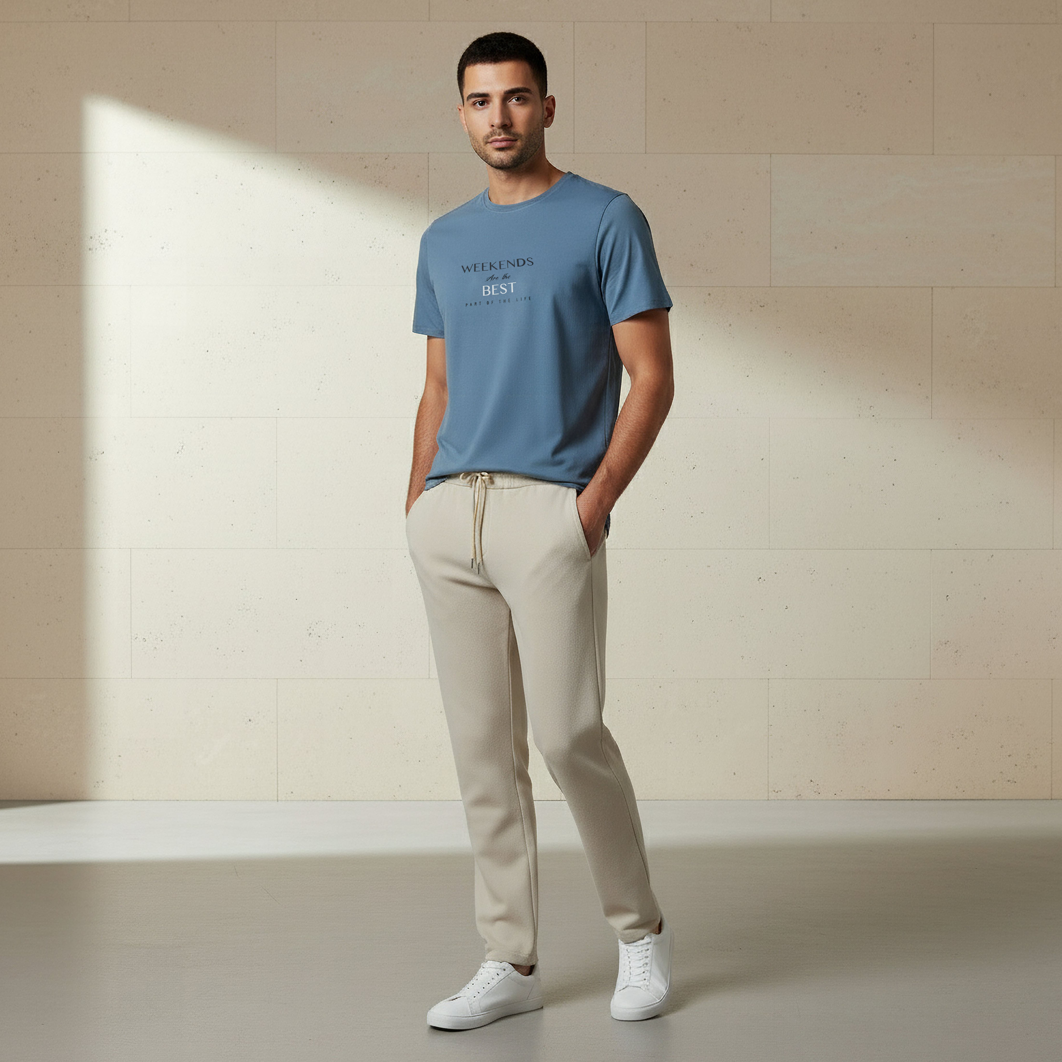 تيشيرت بقصّة سليم وياقة مستديرة وأكمام قصيرة وطبعات للرجال من آيكونيك-men-clothing-tshirtsandpolos-tshirts-image-2