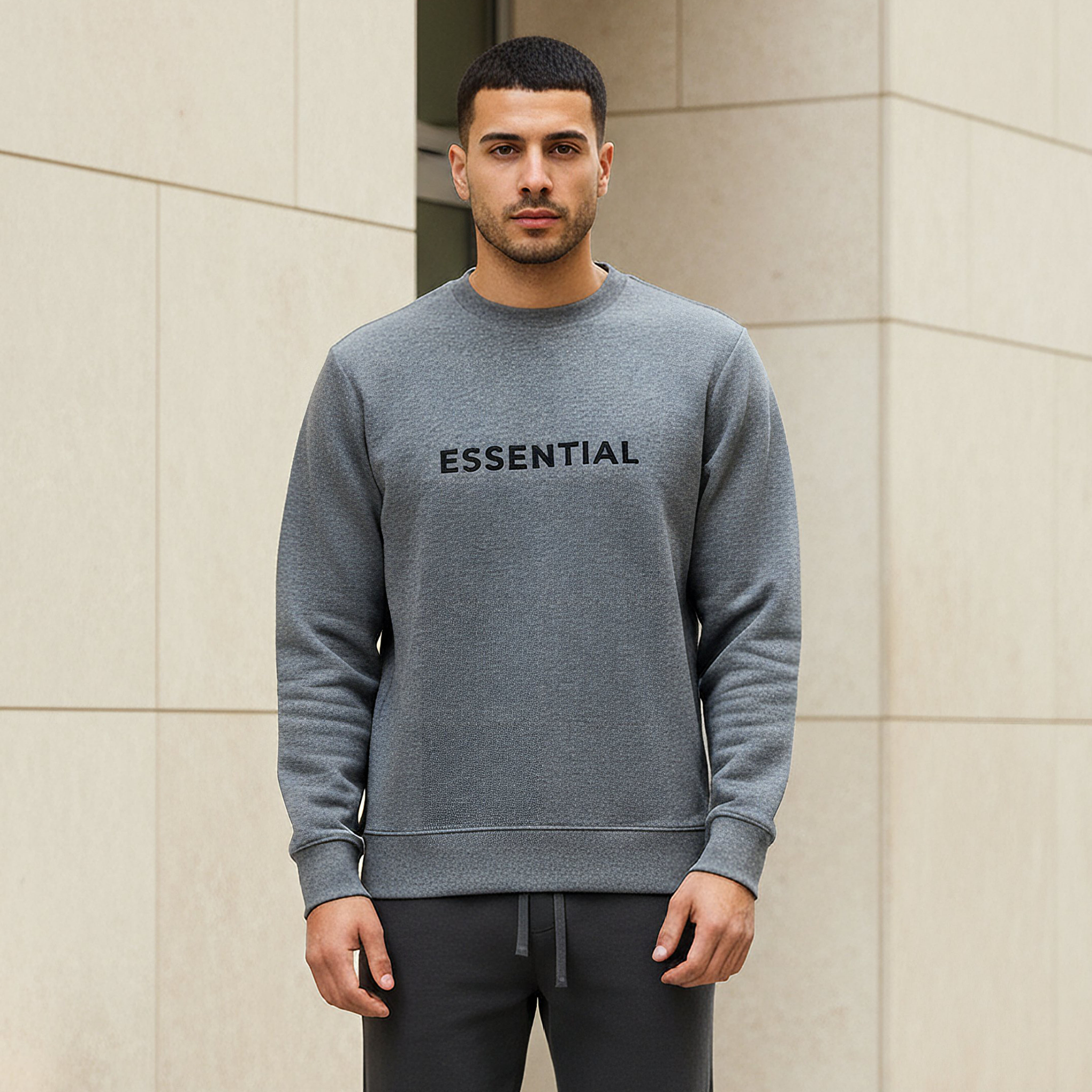 Iconic Men Regular Fit Slogan Embroidered Sweatshirt-men-winterwear-hoodiesandsweatshirts-image-1