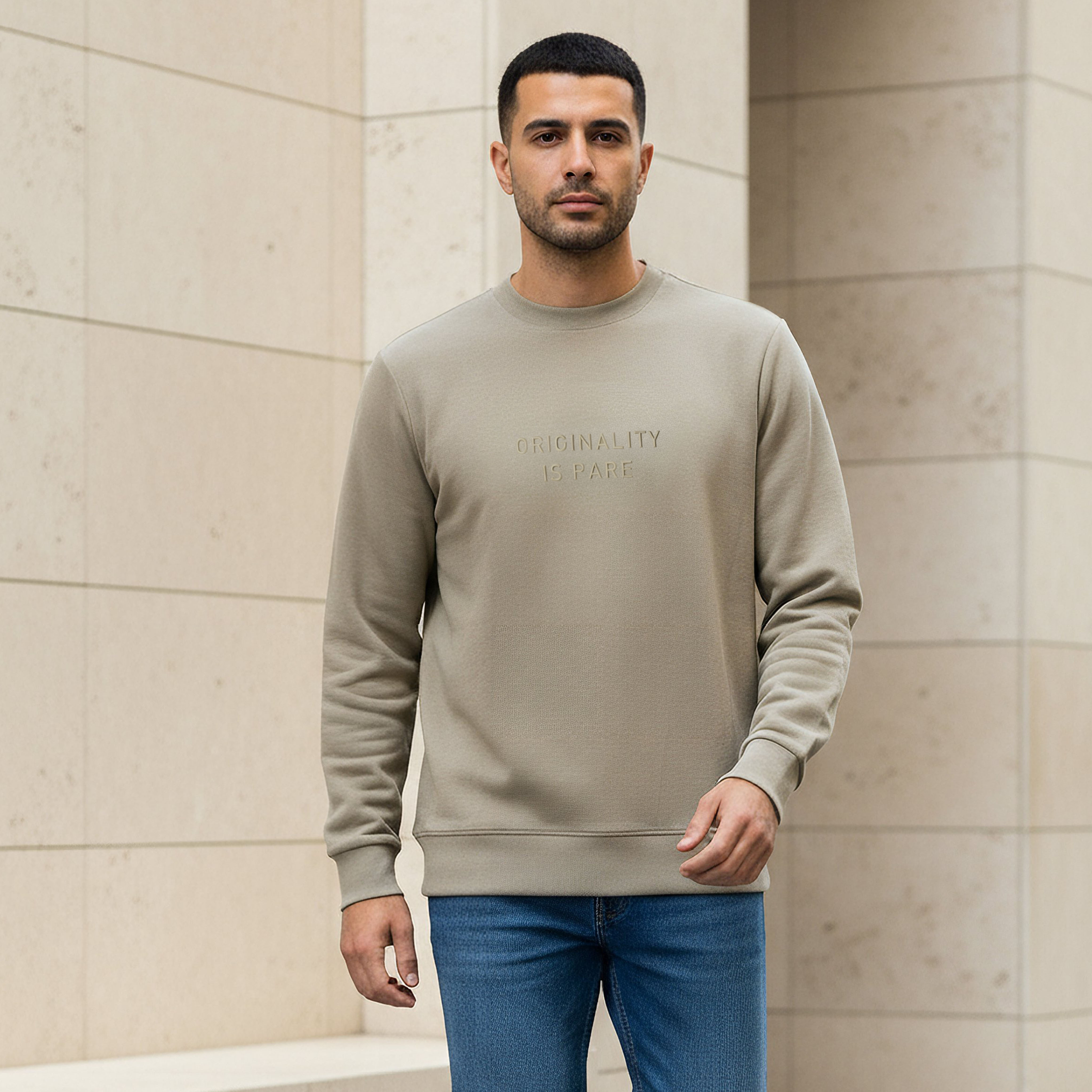Iconic Men Regular Fit Slogan Embroidered Sweatshirt-men-winterwear-hoodiesandsweatshirts-image-1