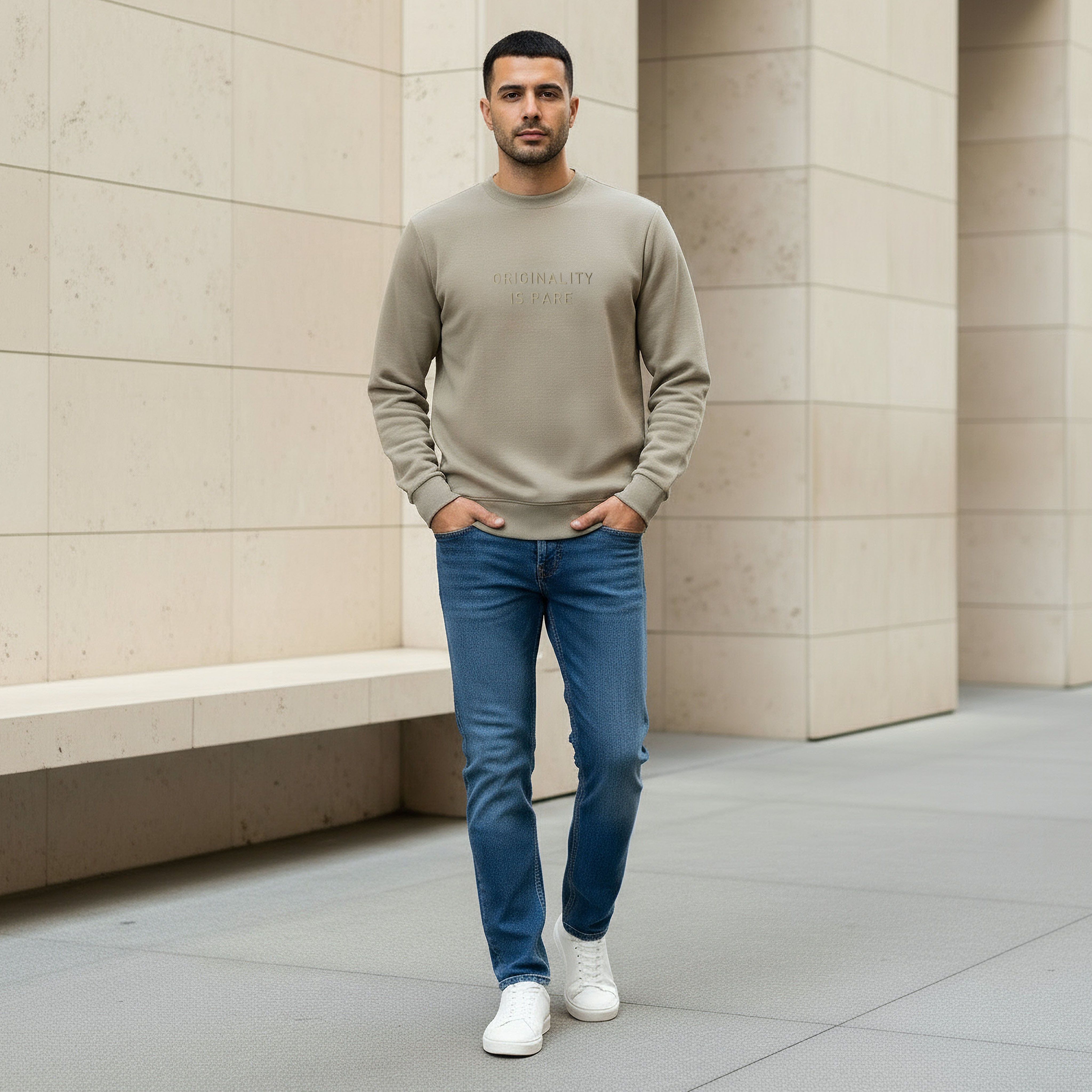 Iconic Men Regular Fit Slogan Embroidered Sweatshirt-men-winterwear-hoodiesandsweatshirts-image-2