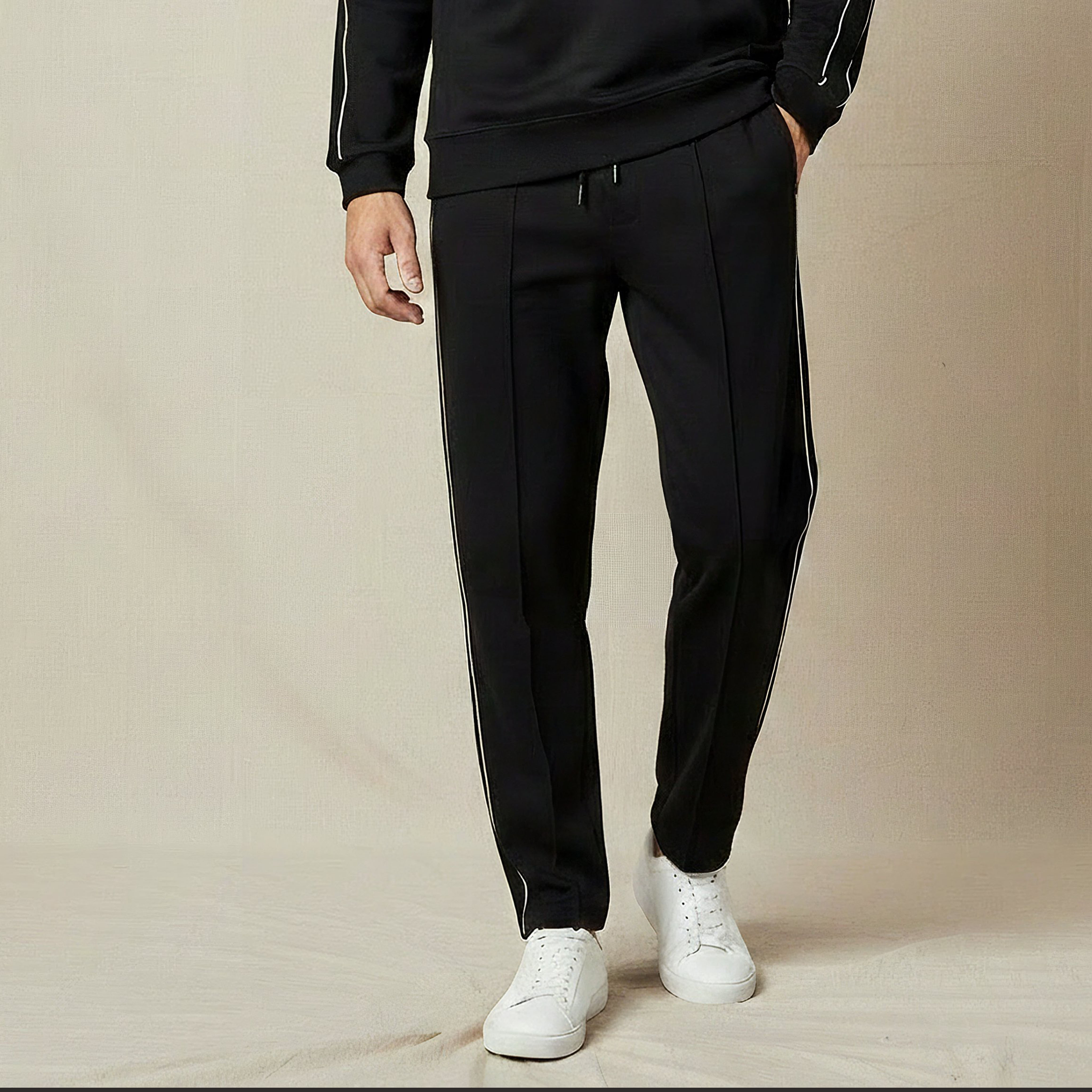 Iconic Men Regular Fit Joggers with Tape Detail-men-clothing-bottoms-joggers-image-1