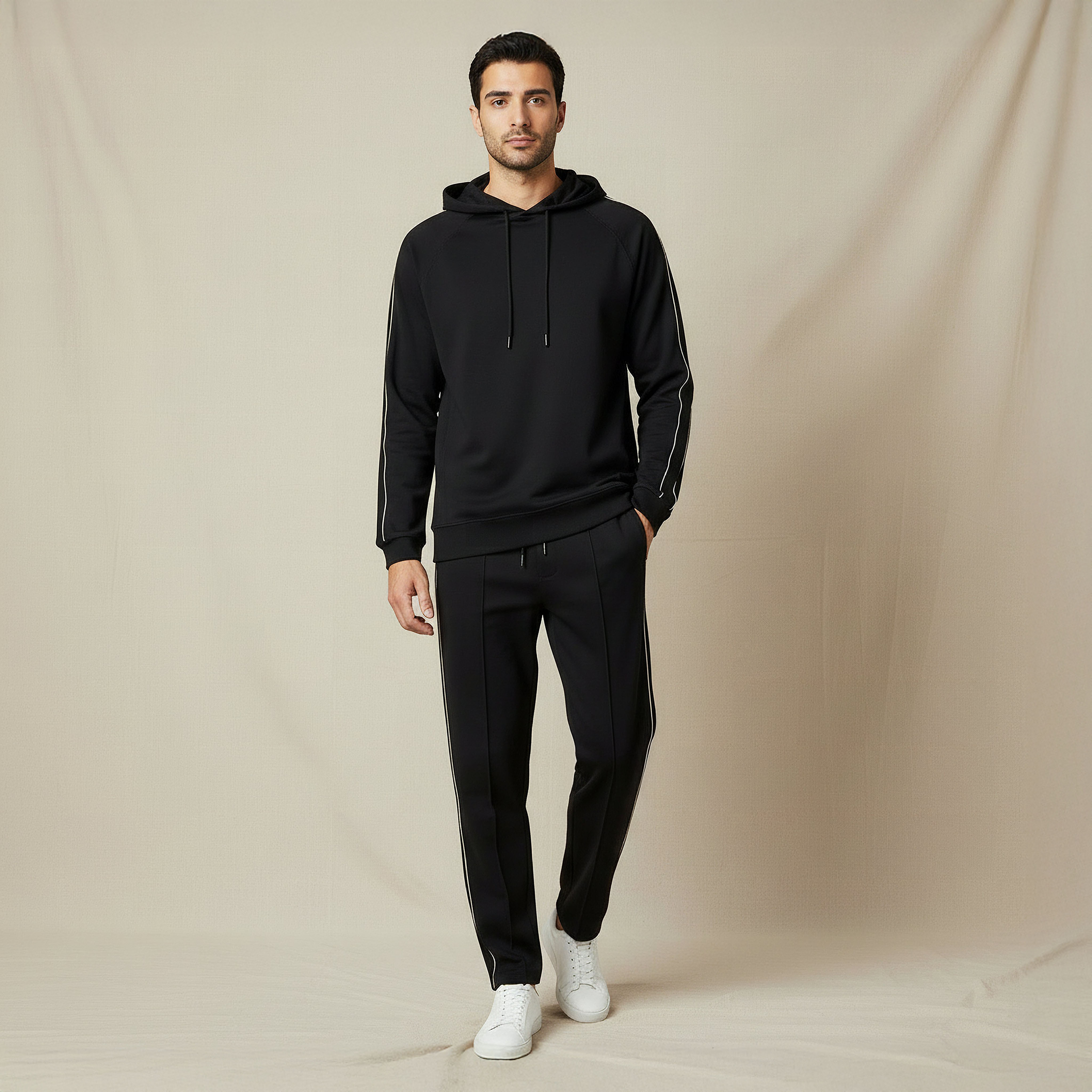 Iconic Men Regular Fit Joggers with Tape Detail-men-clothing-bottoms-joggers-image-2