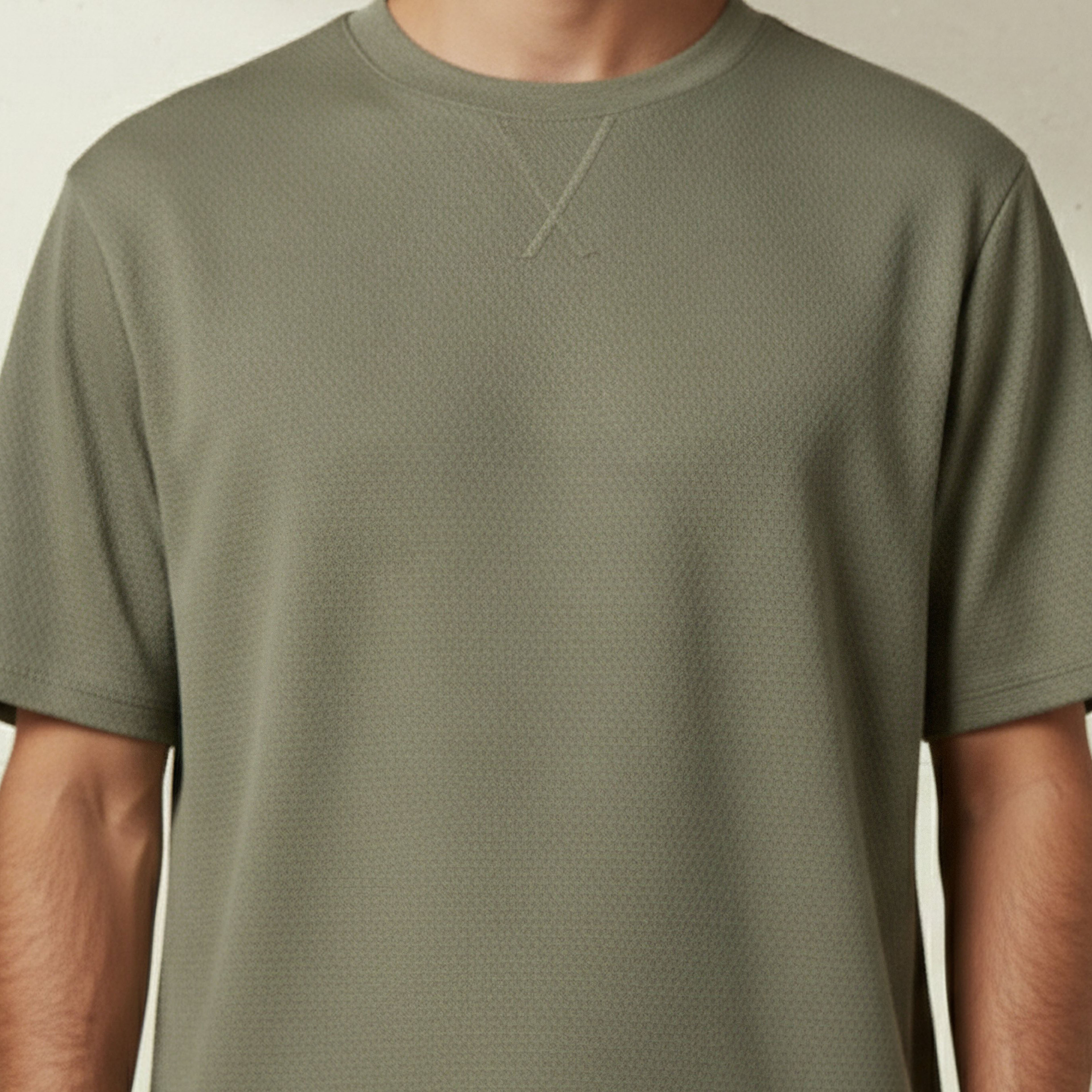Iconic Men Regular Fit Crew Neck Short Sleeve Textured T-shirt-men-clothing-tshirtsandpolos-tshirts-image-4