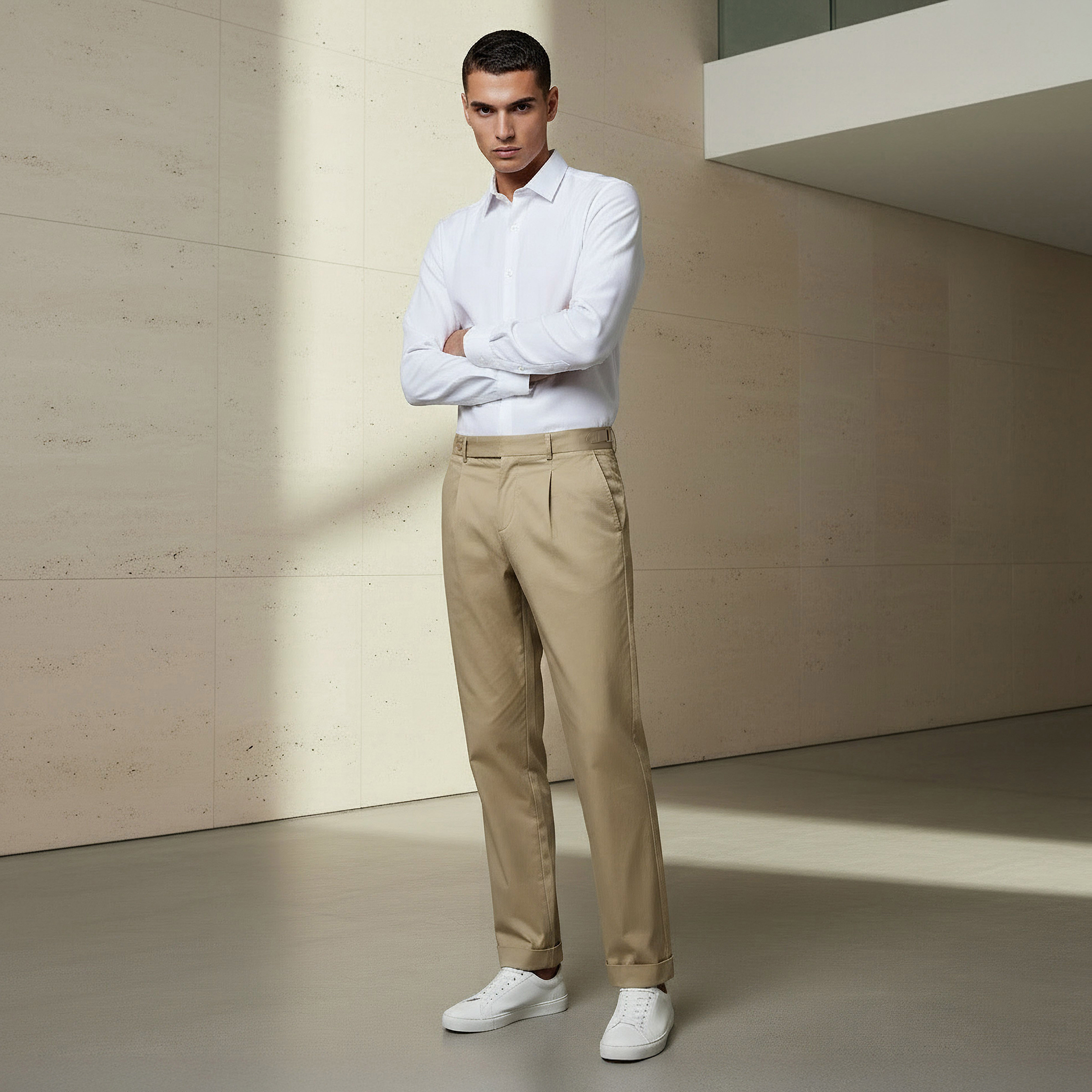 Iconic Men Regular Fit Trousers-men-clothing-bottoms-trousersandchinos-trousers-image-2