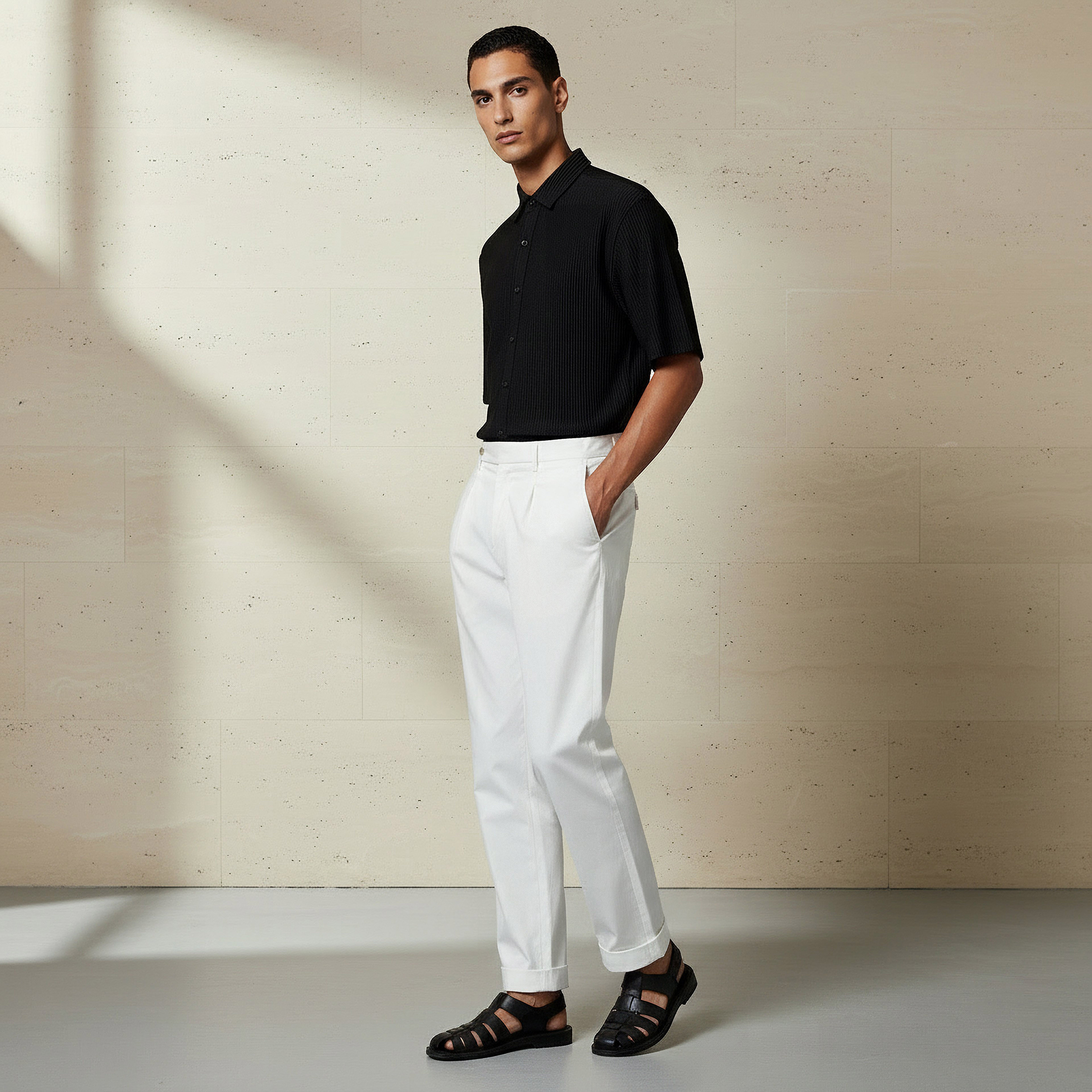 Iconic Men Regular Fit Trousers-men-clothing-bottoms-trousersandchinos-trousers-image-2