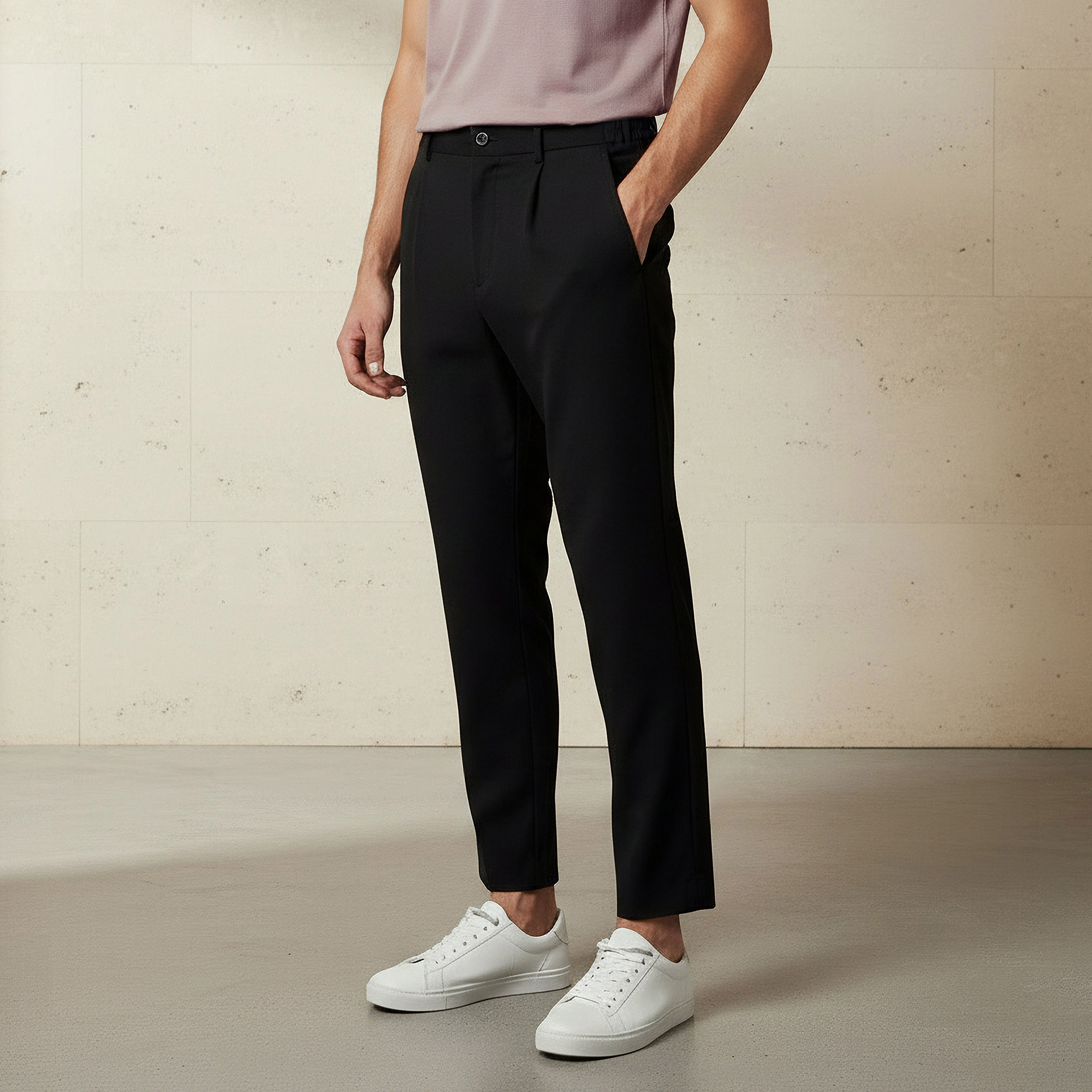Iconic Men Regular Fit Pleated Trousers-men-clothing-bottoms-trousersandchinos-trousers-image-2