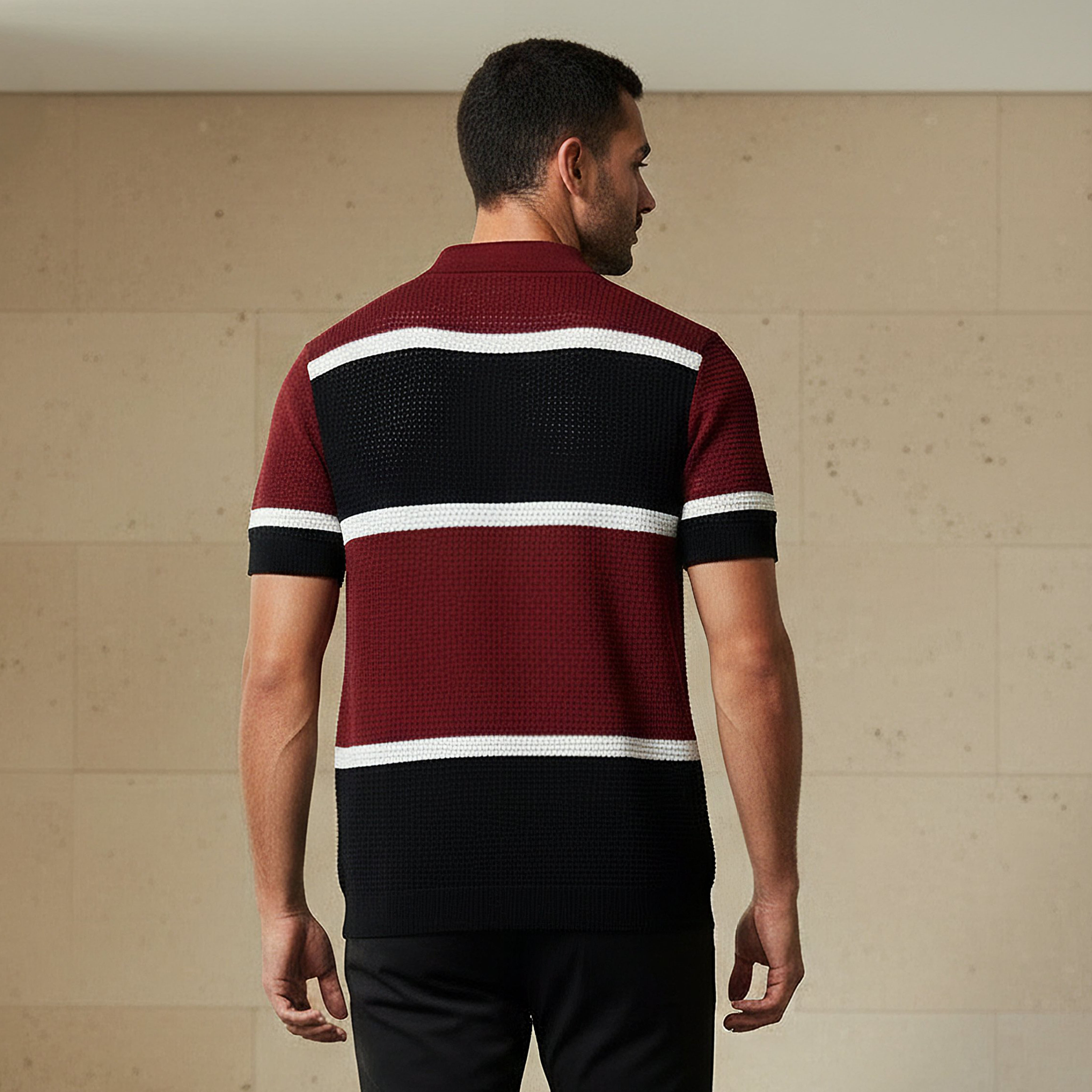 Iconic Men Short Sleeves Striped Polo T-shirt-men-clothing-tshirtsandpolos-polos-image-3