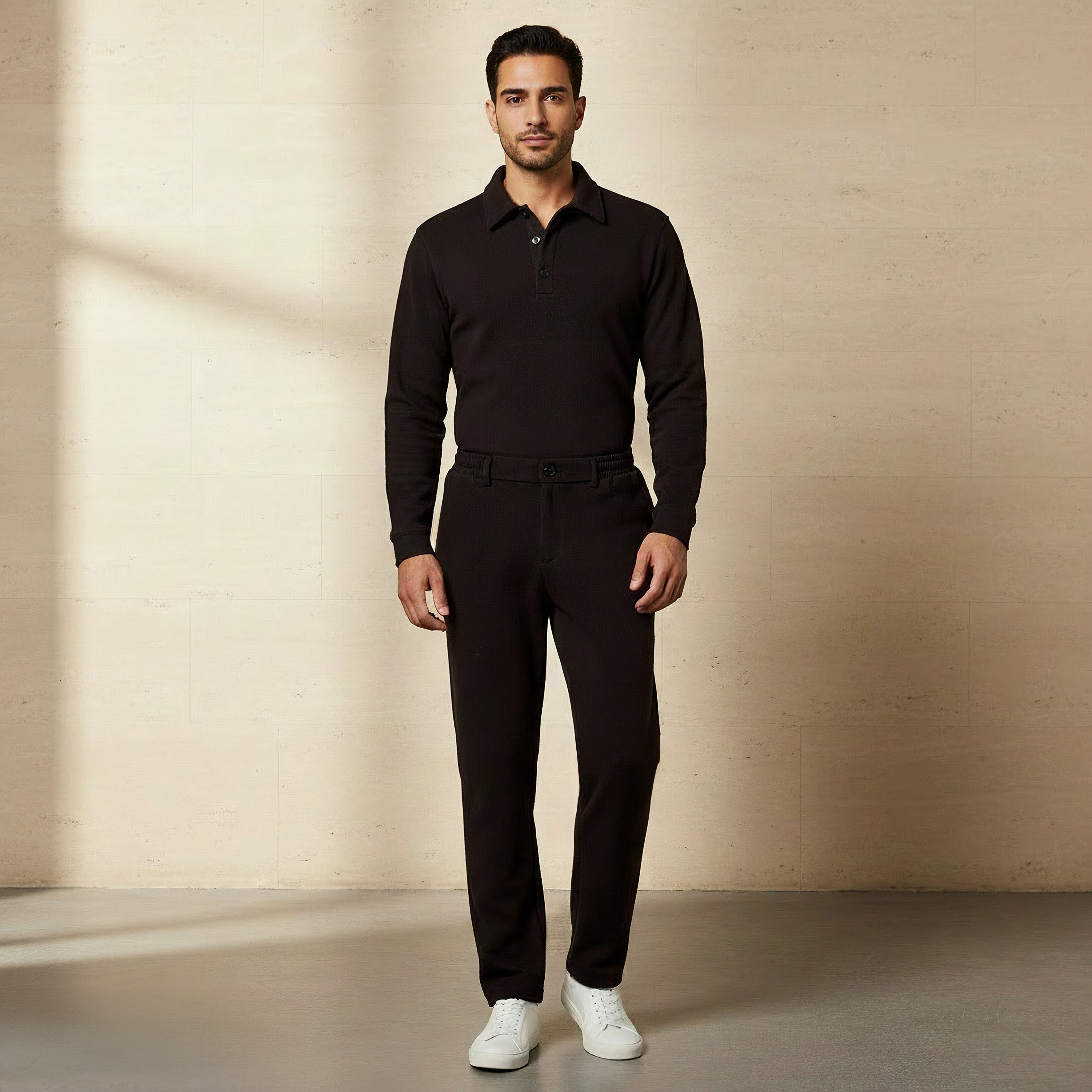 Iconic Men Regular Fit Trousers-men-clothing-coordsets-image-2