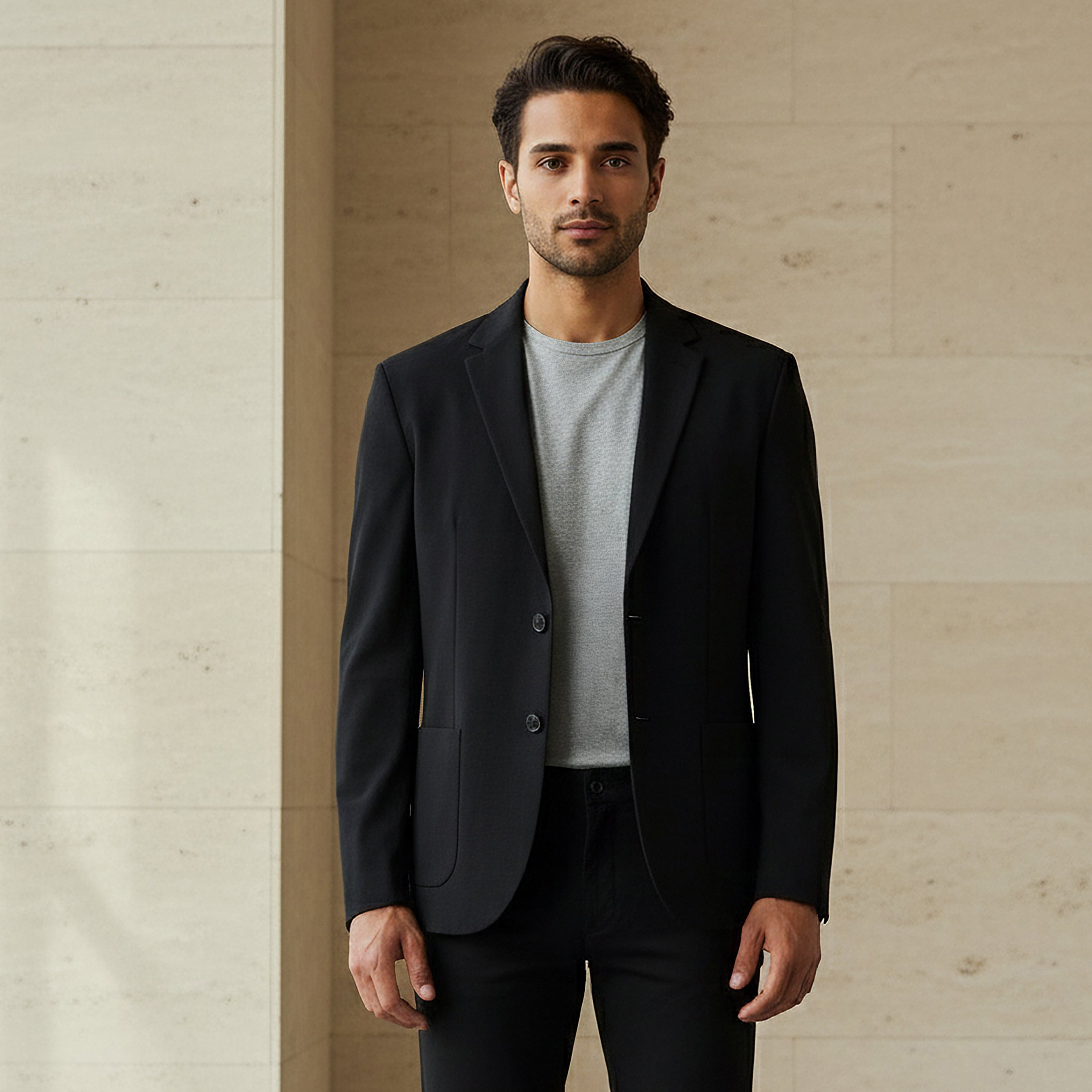 Iconic Men Slim Fit Notch Lapel Blazer-men-winterwear-jacketsandblazers-image-1