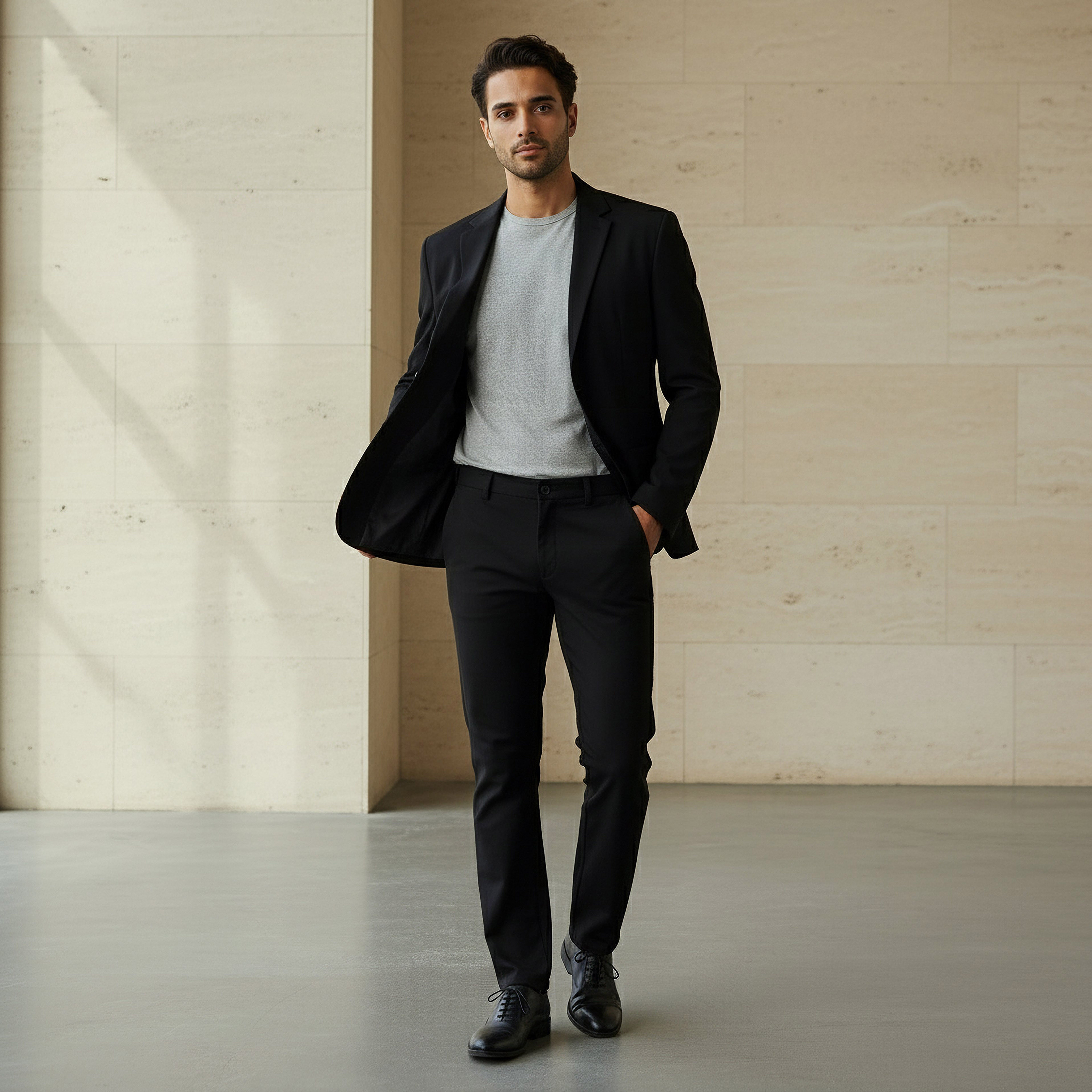 Iconic Men Slim Fit Notch Lapel Blazer-men-winterwear-jacketsandblazers-image-2