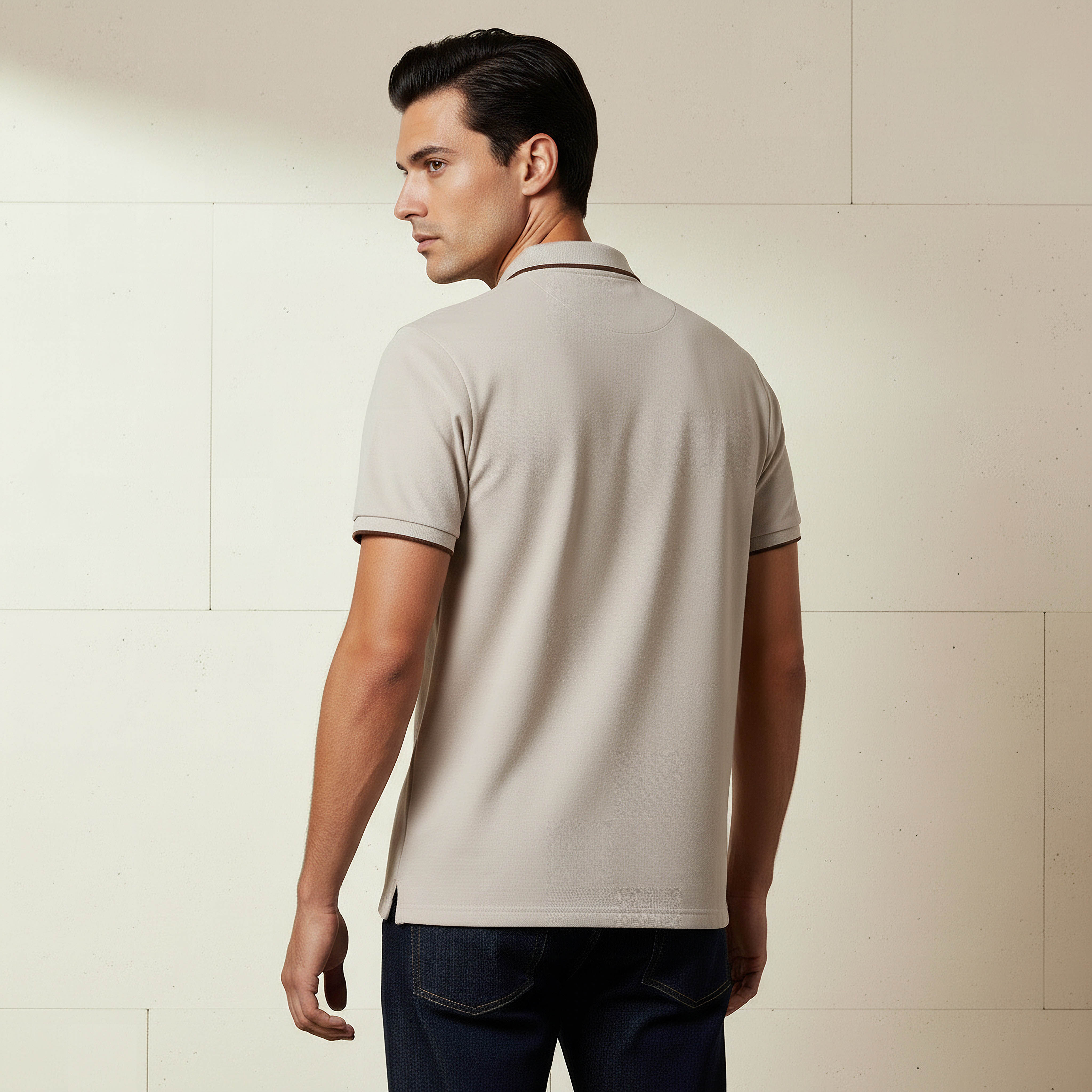 تيشيرت بولو بأكمام قصيرة وتزيينات للرجال من آيكونيك-men-clothing-tshirtsandpolos-polos-image-3