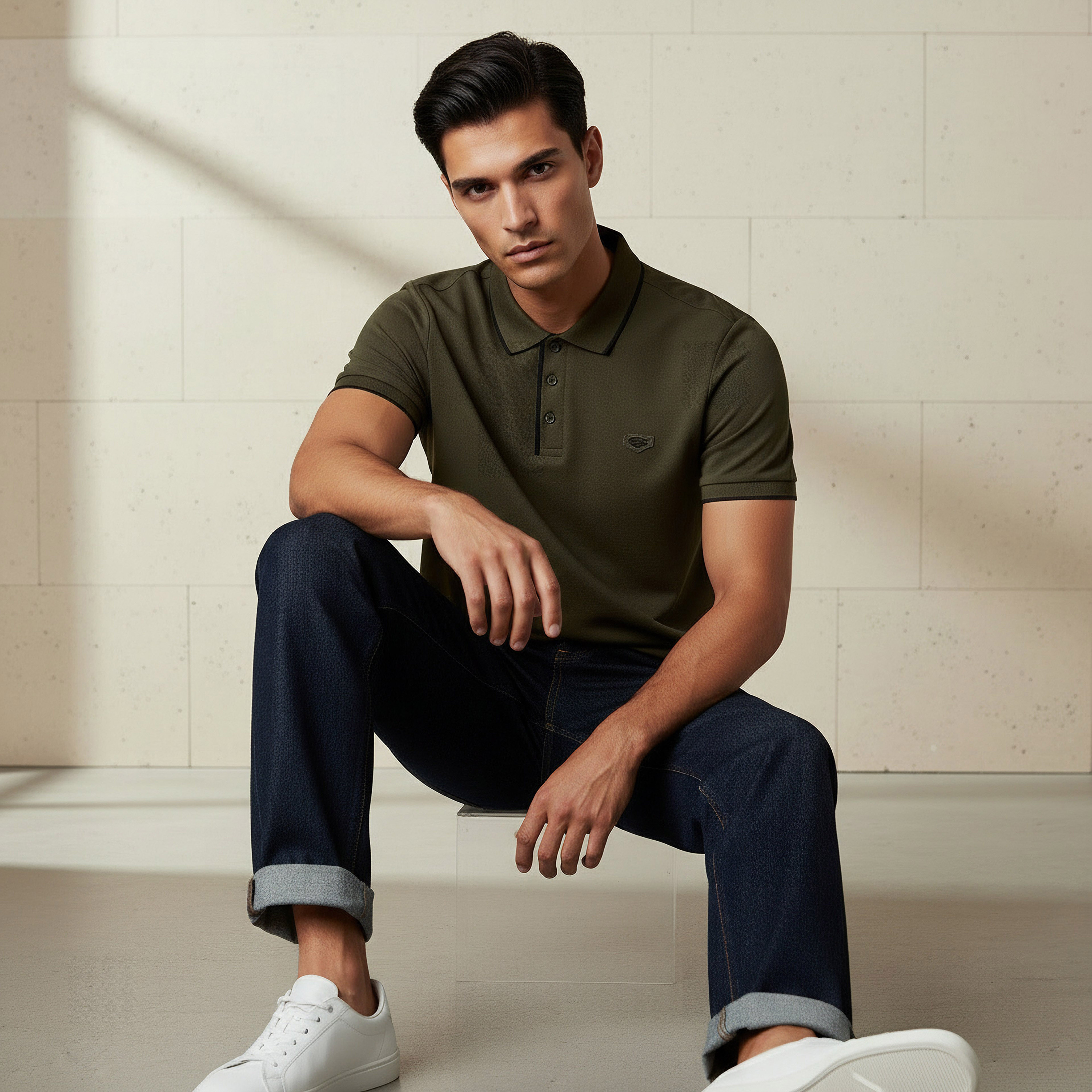 Iconic Men Short Sleeve Badge Accent Polo T-shirt-men-clothing-tshirtsandpolos-polos-image-5