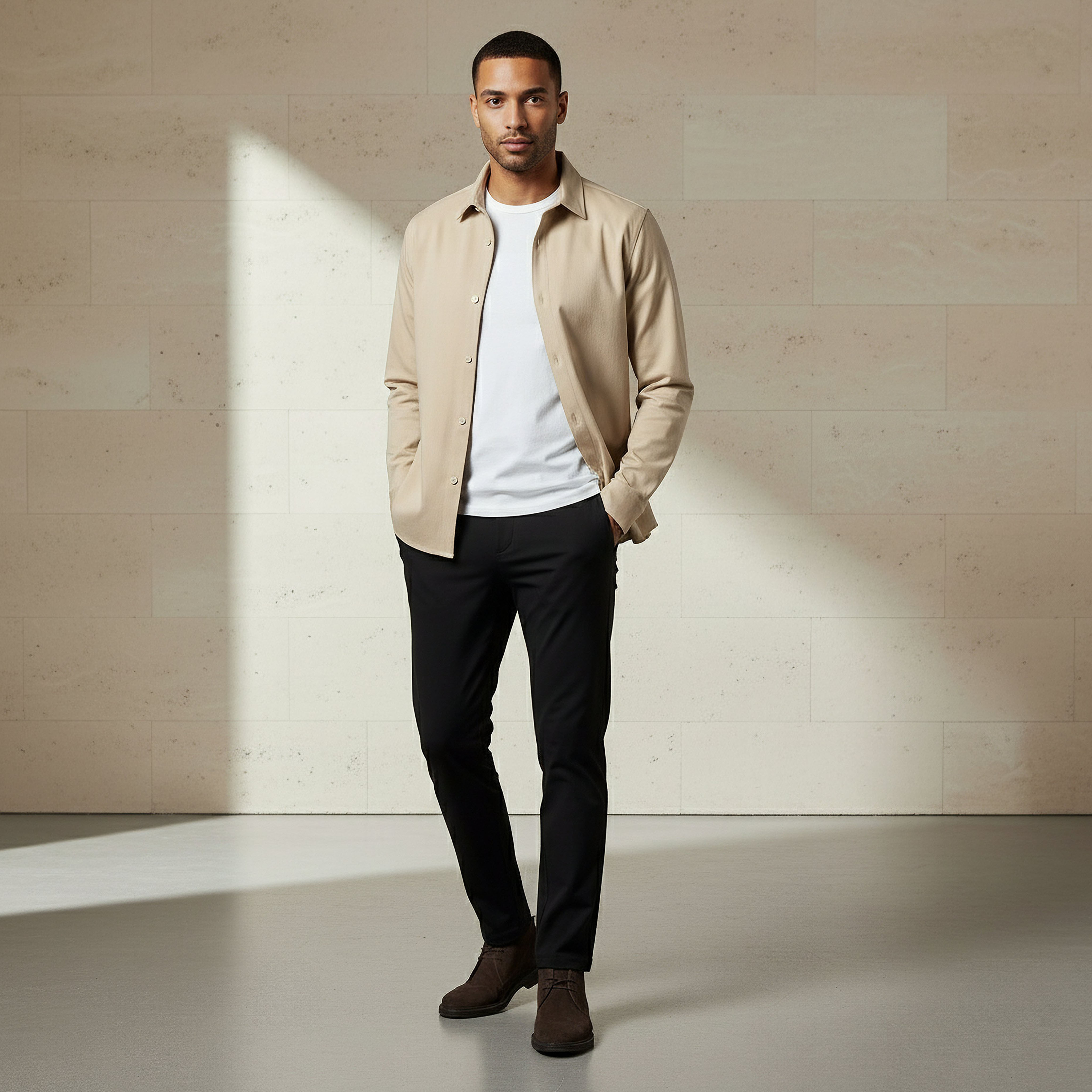 Iconic Men Slim Fit Collared Seamless Long Sleeve Shirt-men-clothing-shirts-image-2