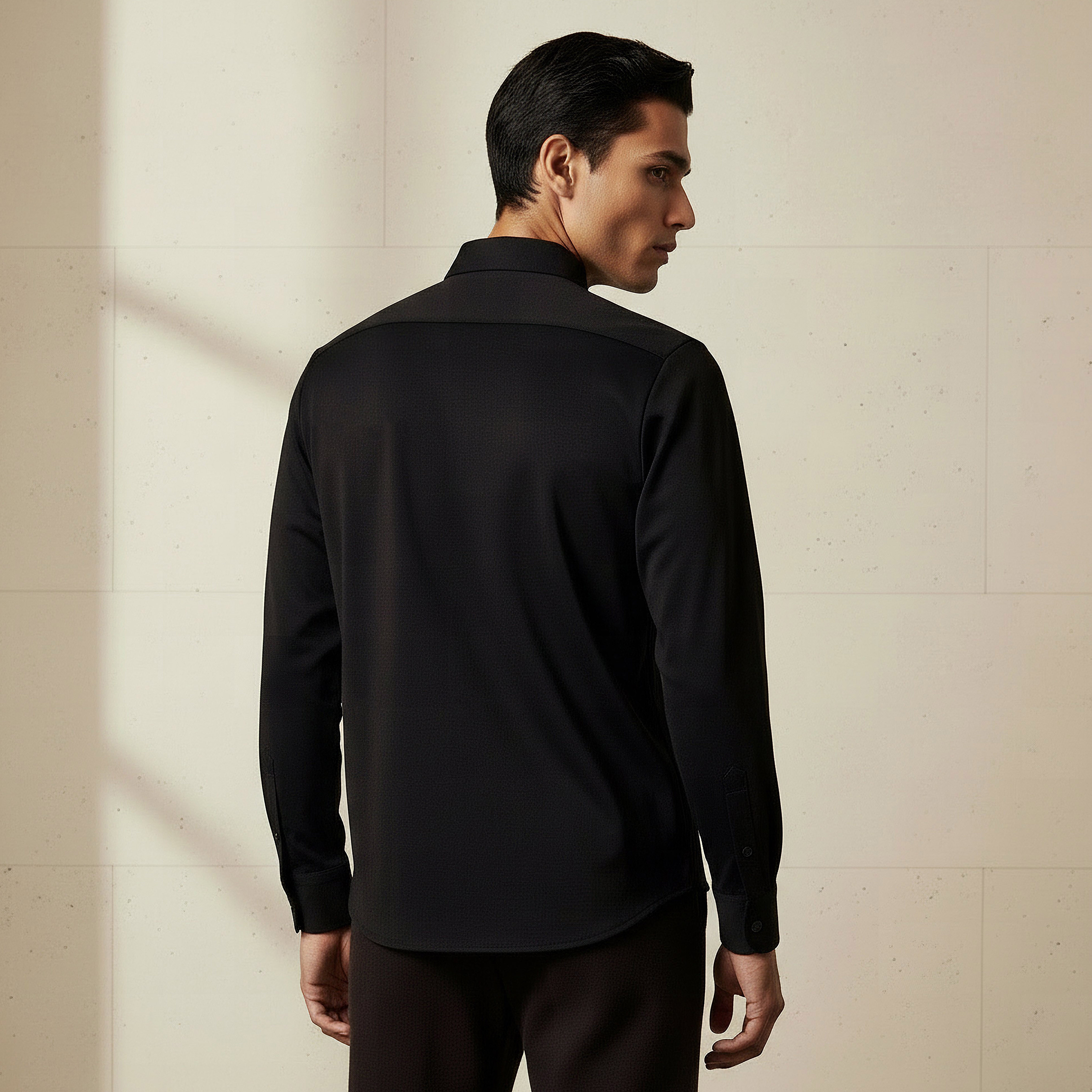 Iconic Men Slim Fit Collared Seamless Long Sleeve Shirt-men-clothing-shirts-image-3