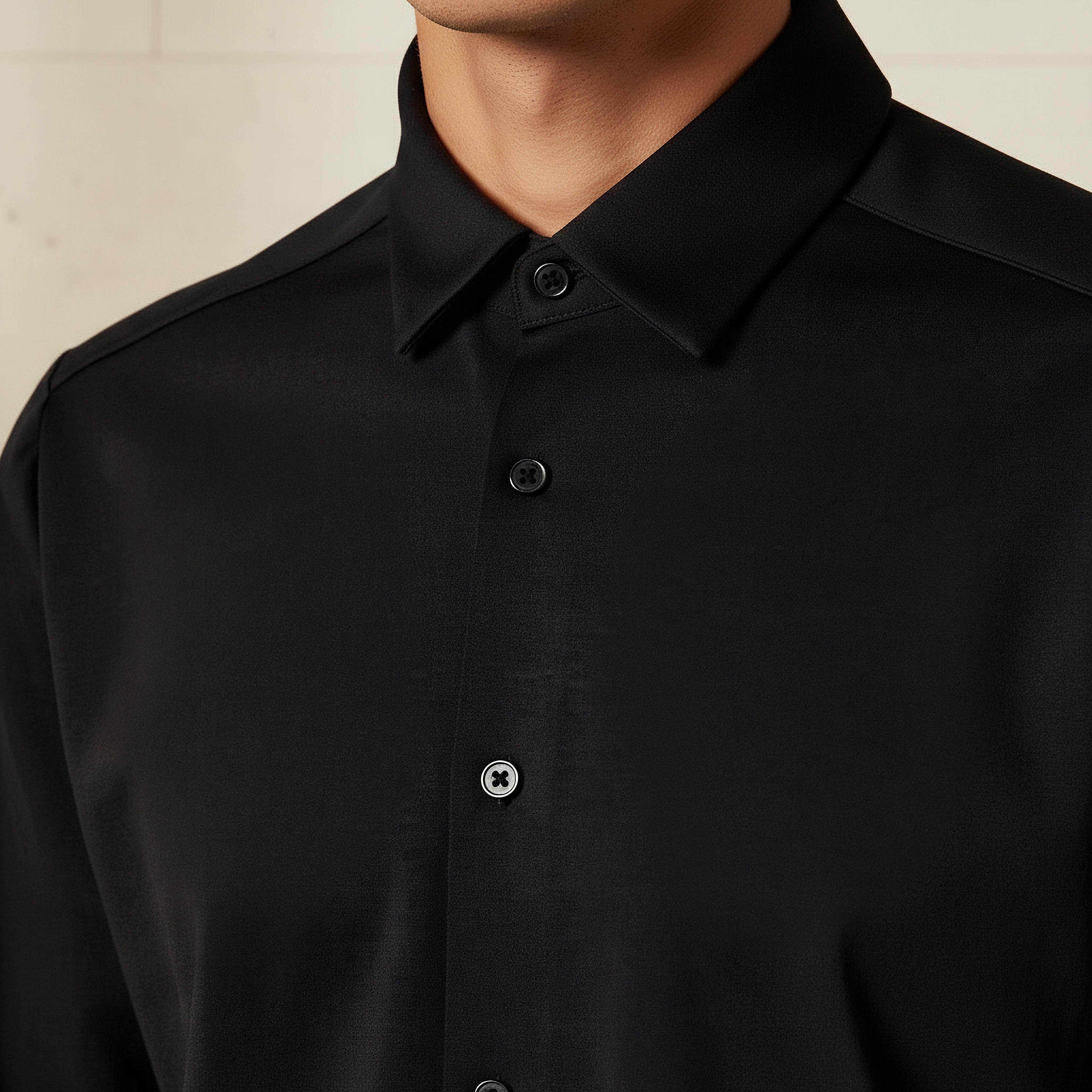 Iconic Men Slim Fit Collared Seamless Long Sleeve Shirt-men-clothing-shirts-image-4