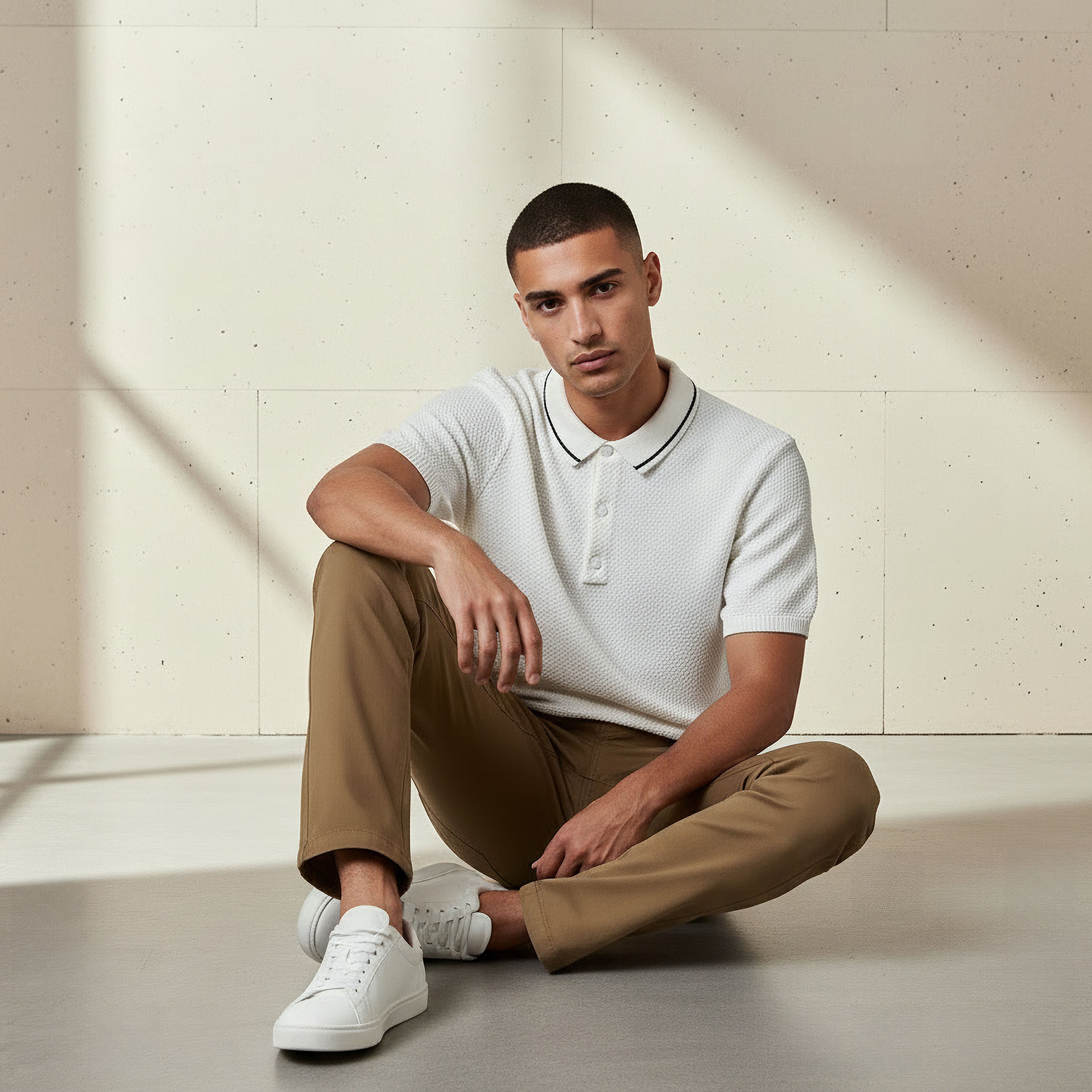 Iconic Men Short Sleeves Textured Polo T-shirt-men-clothing-tshirtsandpolos-polos-image-5