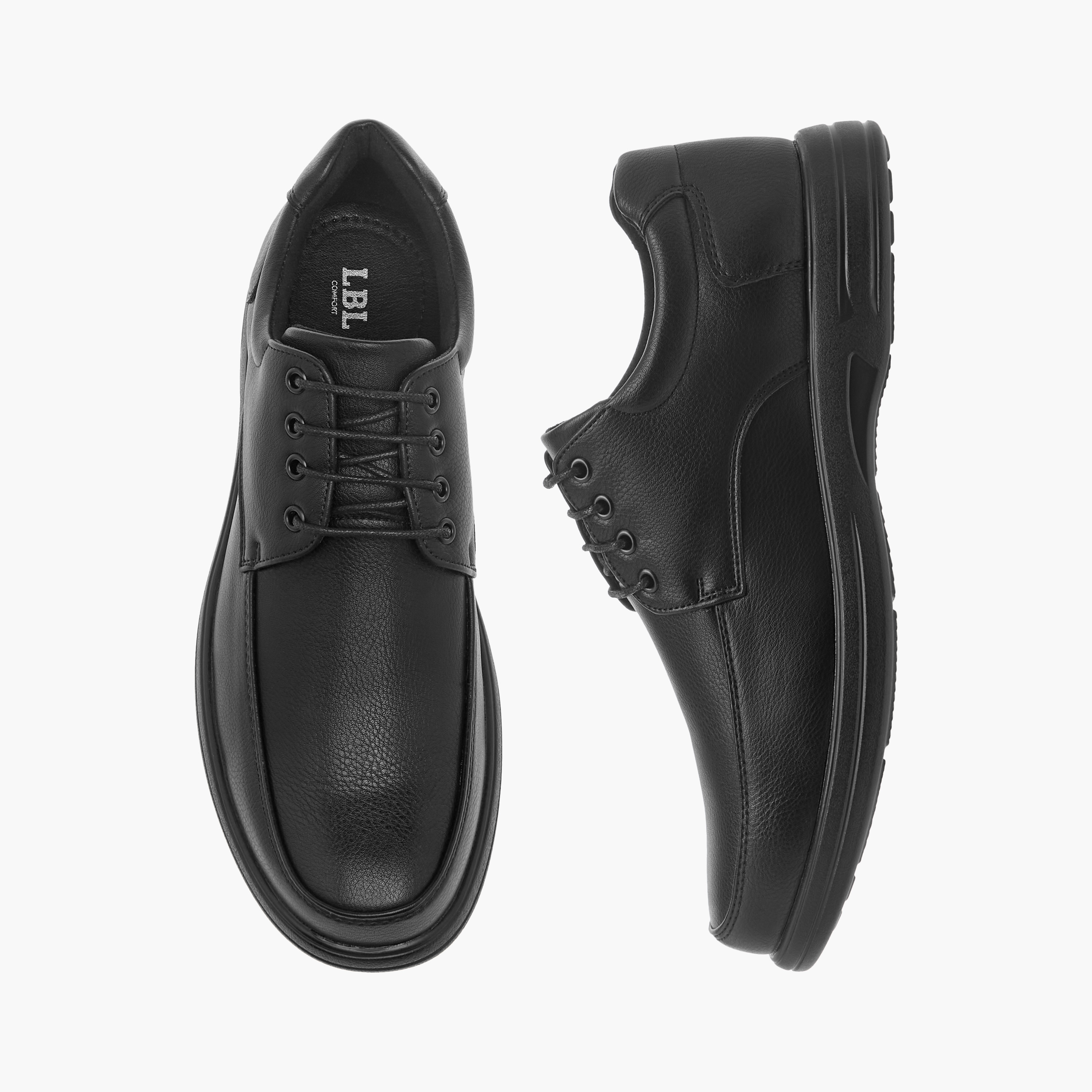 LBL by Shoexpress Panelled Shoes with Lace-Up Closure-men-shoes-formalshoes-image-1