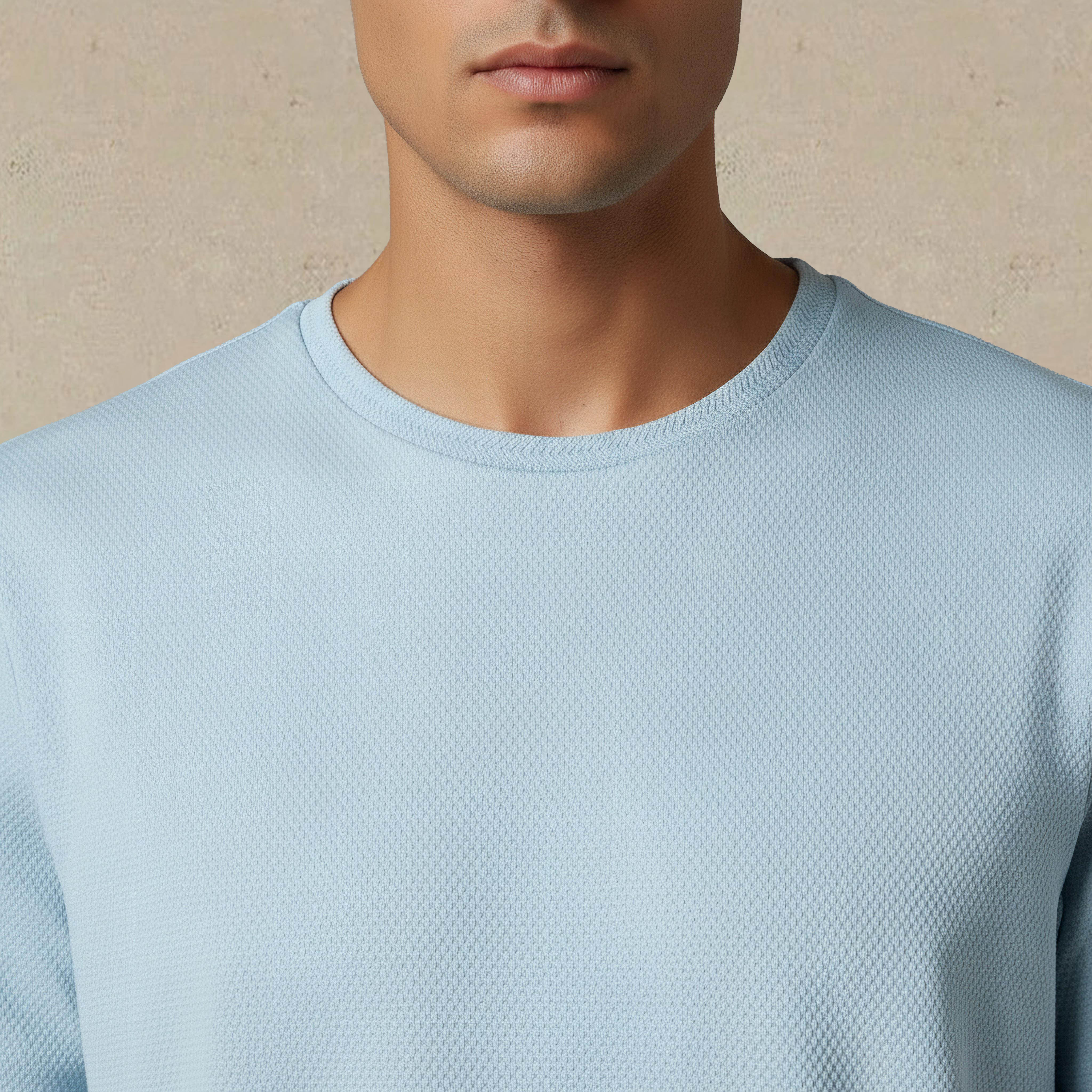 Iconic Men Slim Fit Crew Neck Short Sleeves Popcorn Textured T-shirt-men-clothing-tshirtsandpolos-tshirts-image-4