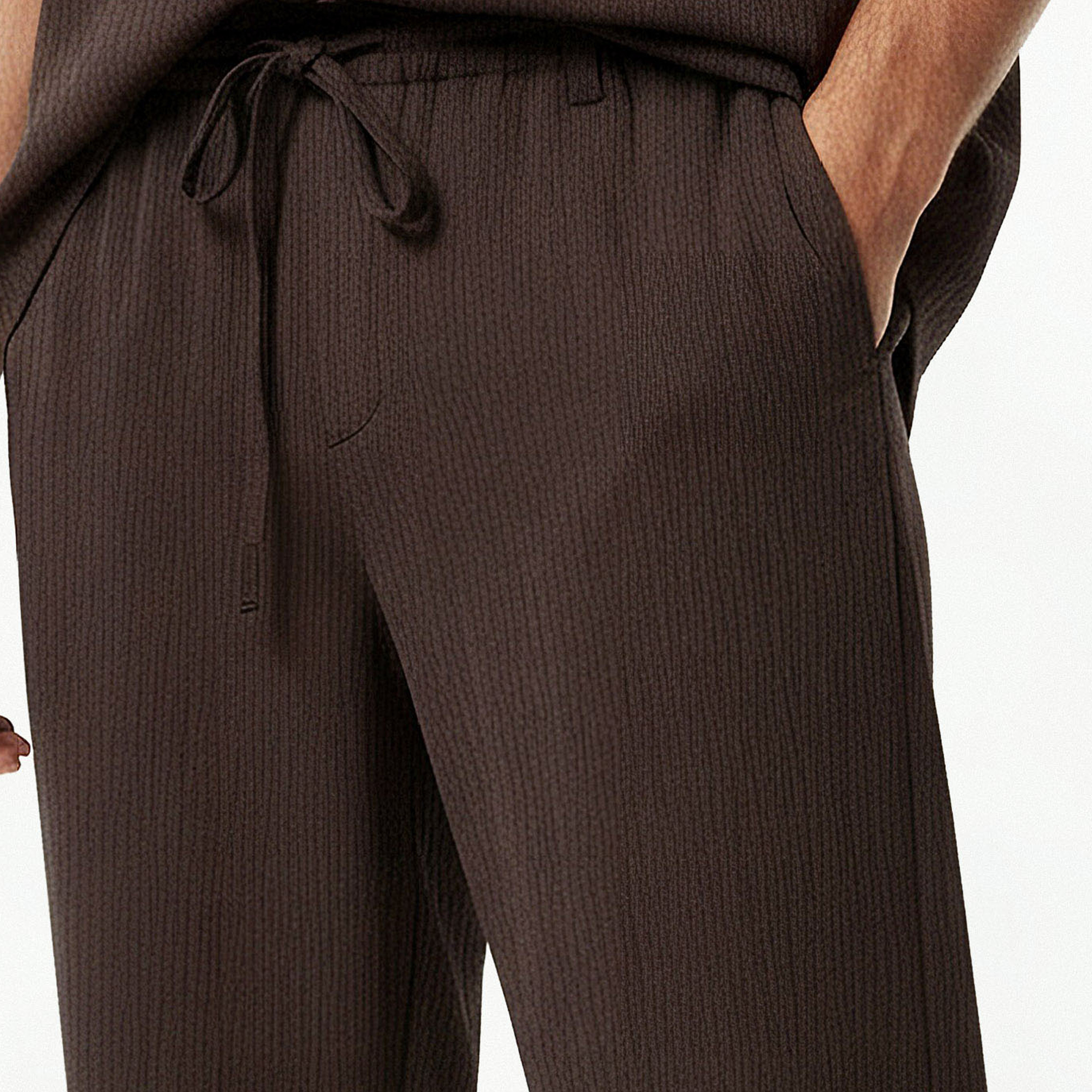 بنطلون كاجوال مجعد بقصة عادية للرجال من آيكونيك-men-clothing-bottoms-joggers-image-2